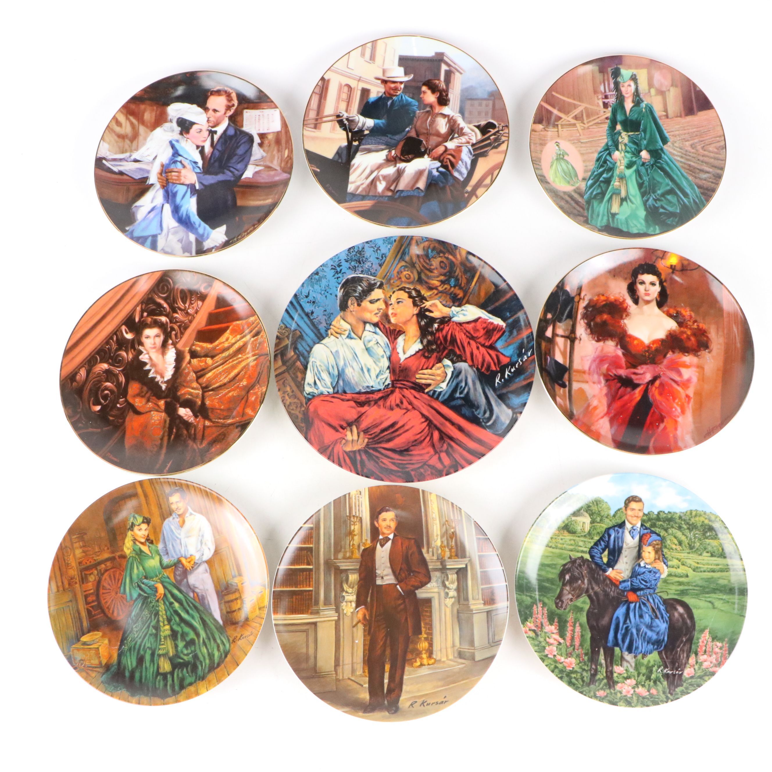 W.L. George "A Question of Honor" & Other Porcelain "Gone With The Wind" Plates