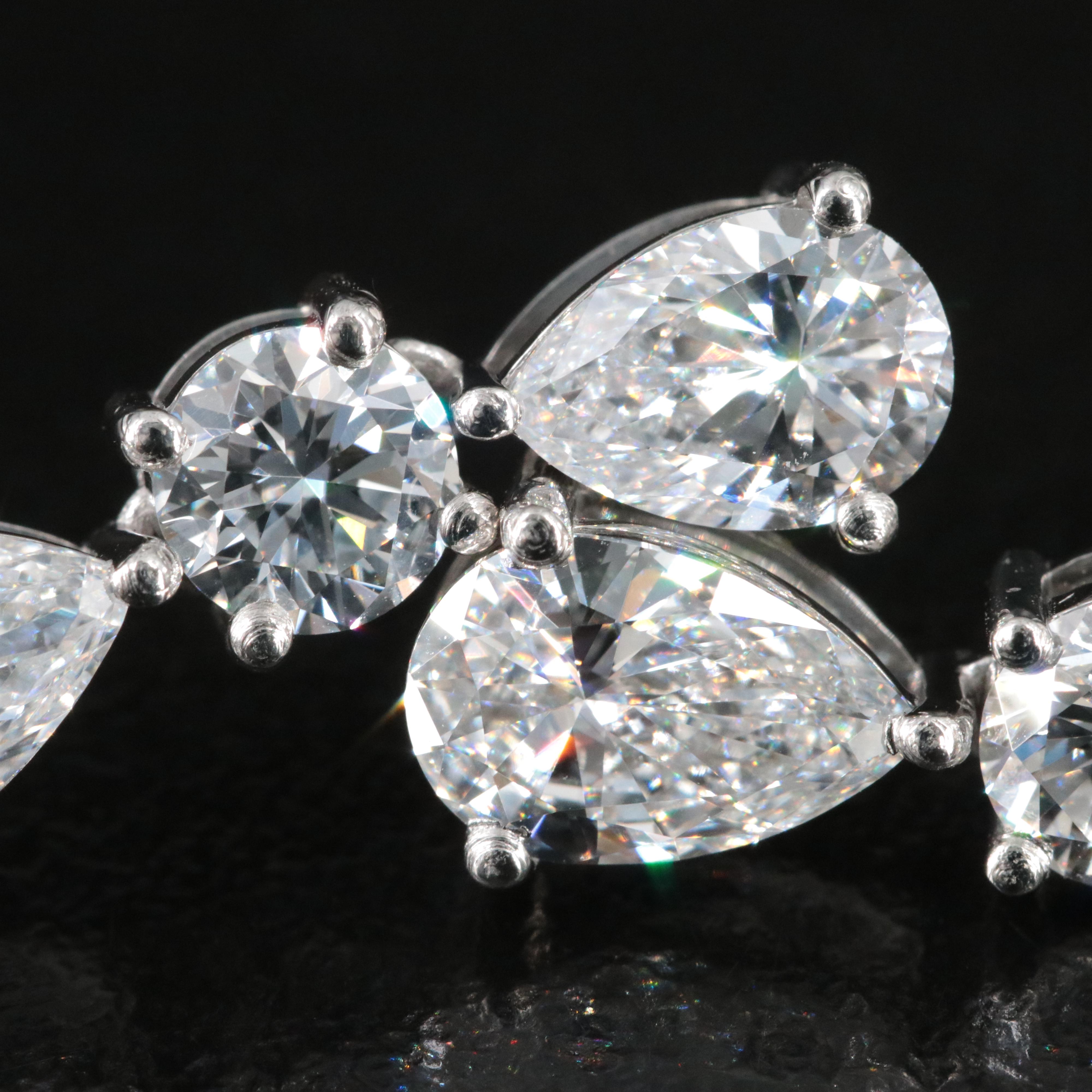 Platinum 4.34 CTW Lab Grown Diamond Earrings