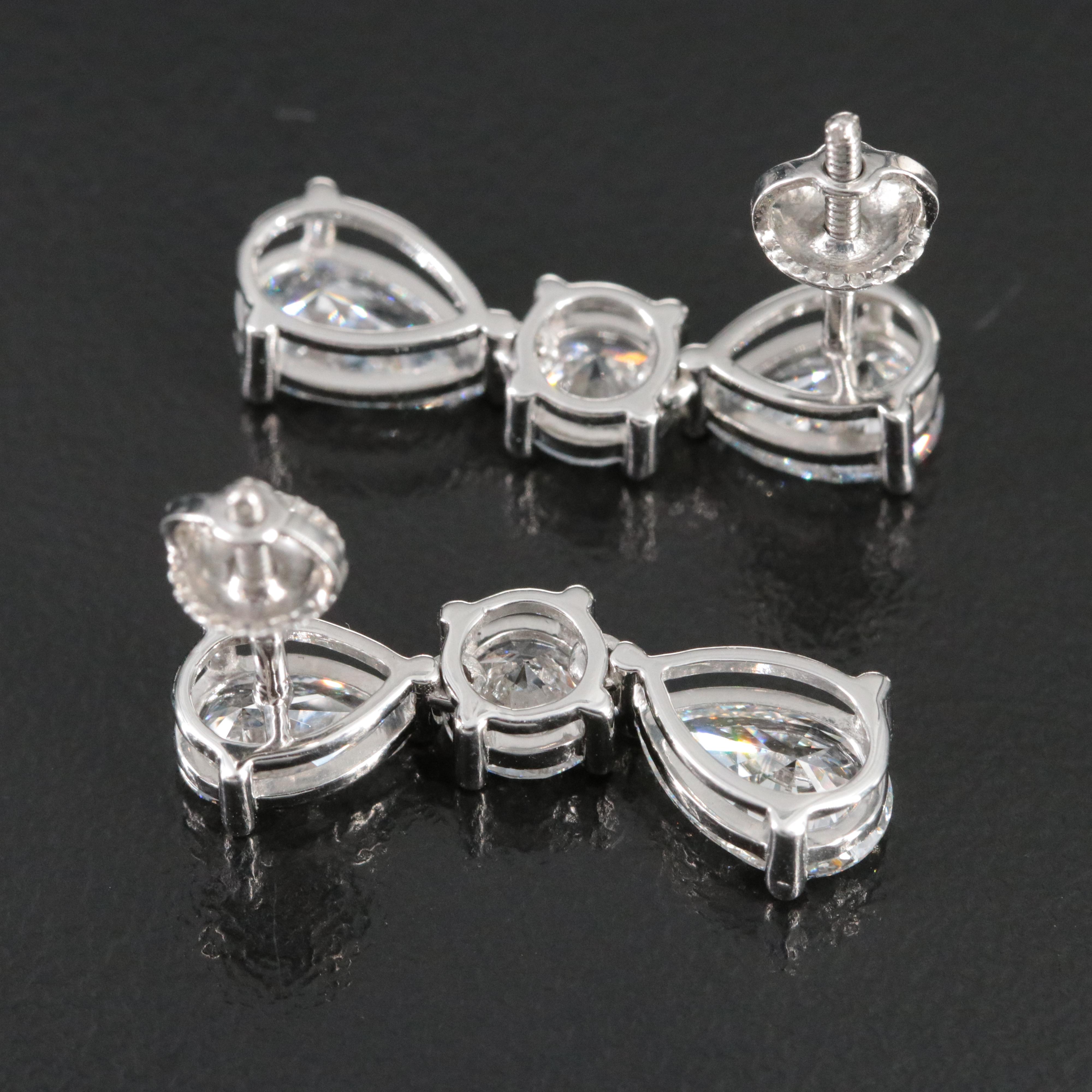 Platinum 4.34 CTW Lab Grown Diamond Earrings