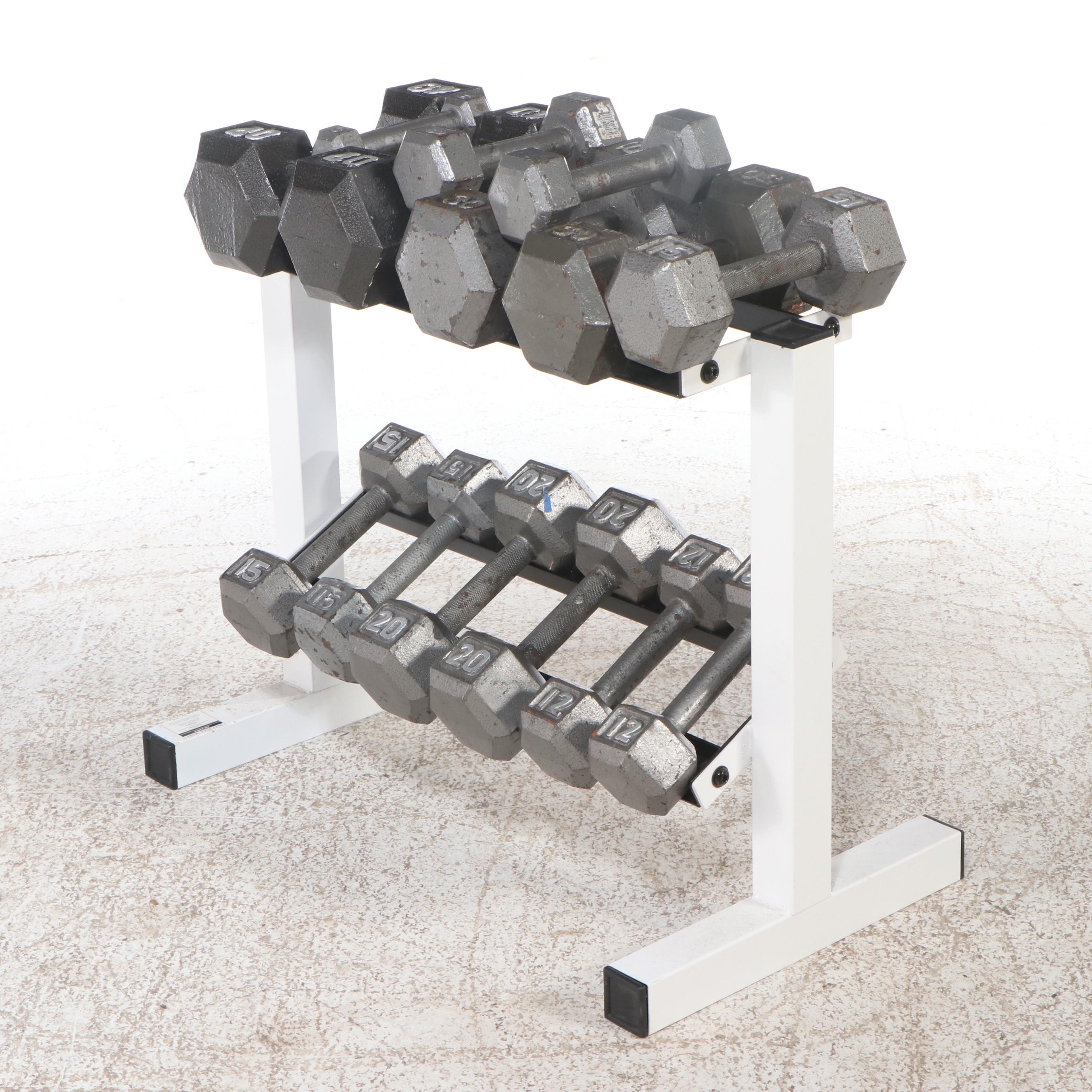 8–40 Lb. Dumbbell Set with Weight Rack