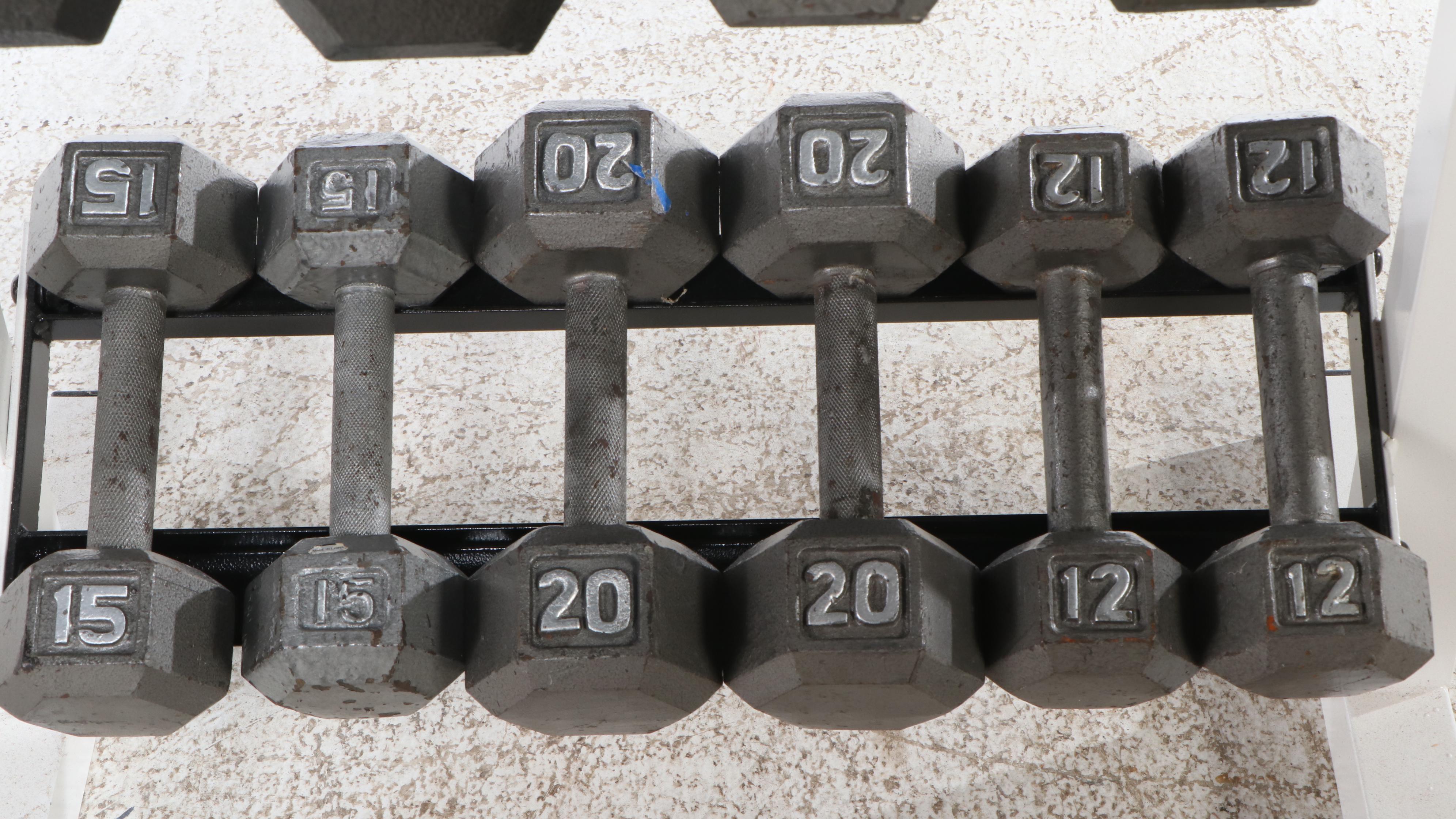 8–40 Lb. Dumbbell Set with Weight Rack