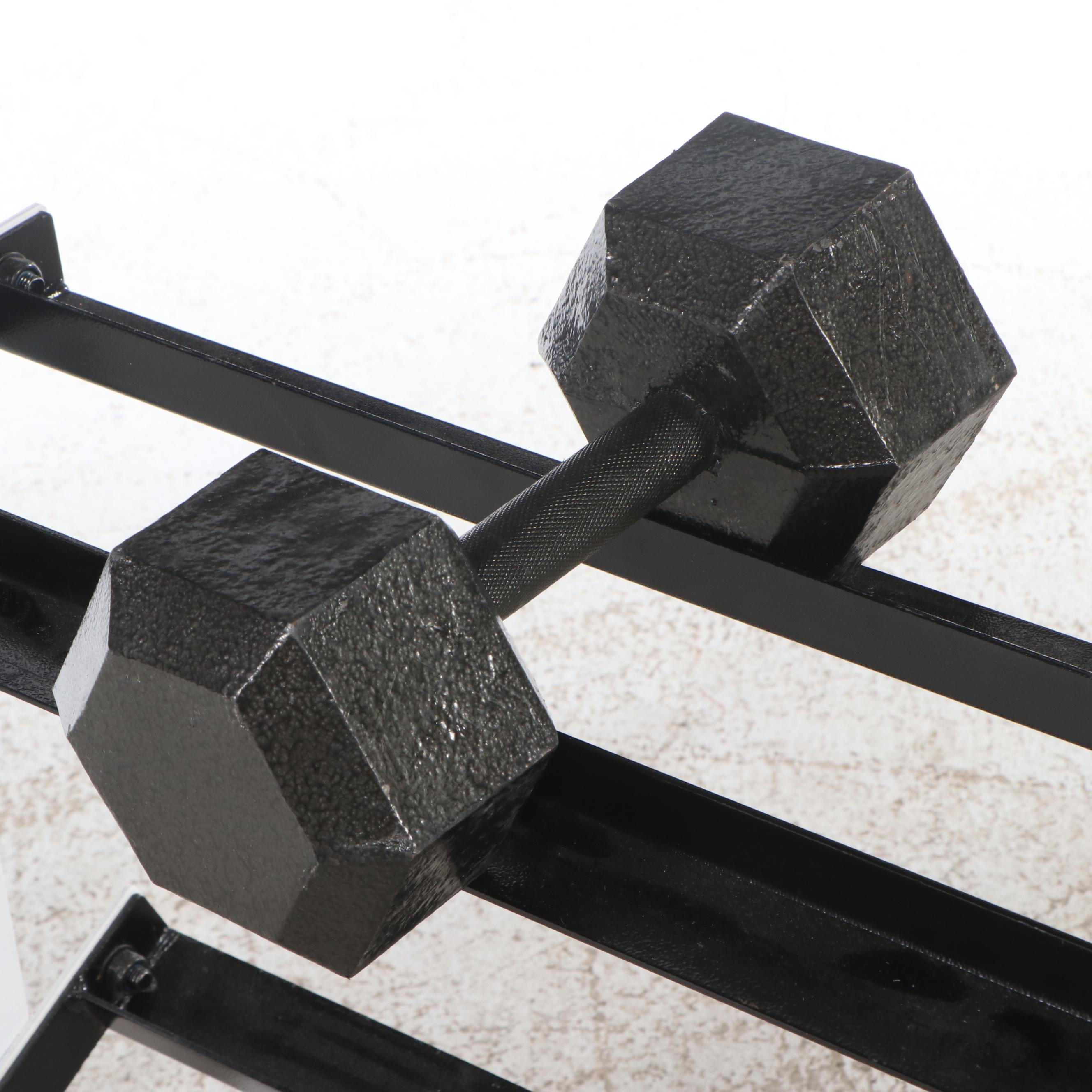 8–40 Lb. Dumbbell Set with Weight Rack