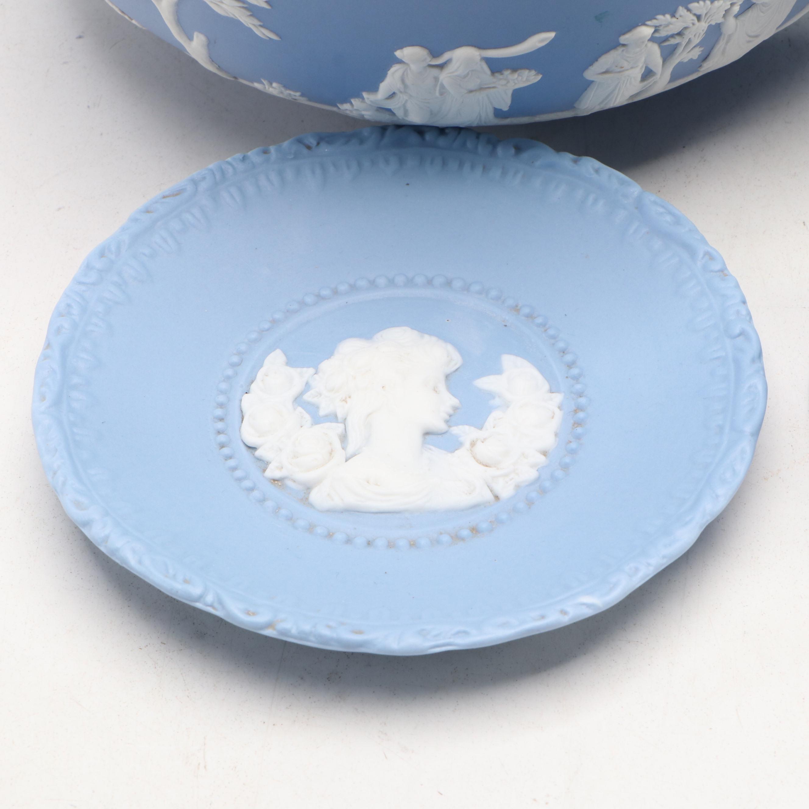 Wedgwood Blue Jasperware Table Accessories with Other Dresser Set