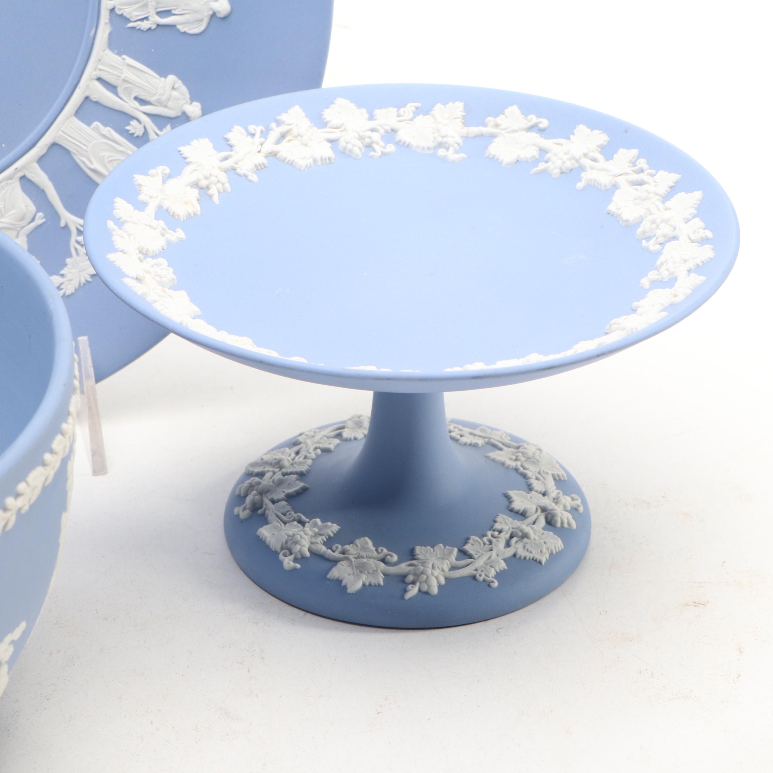 Wedgwood Blue Jasperware Table Accessories with Other Dresser Set