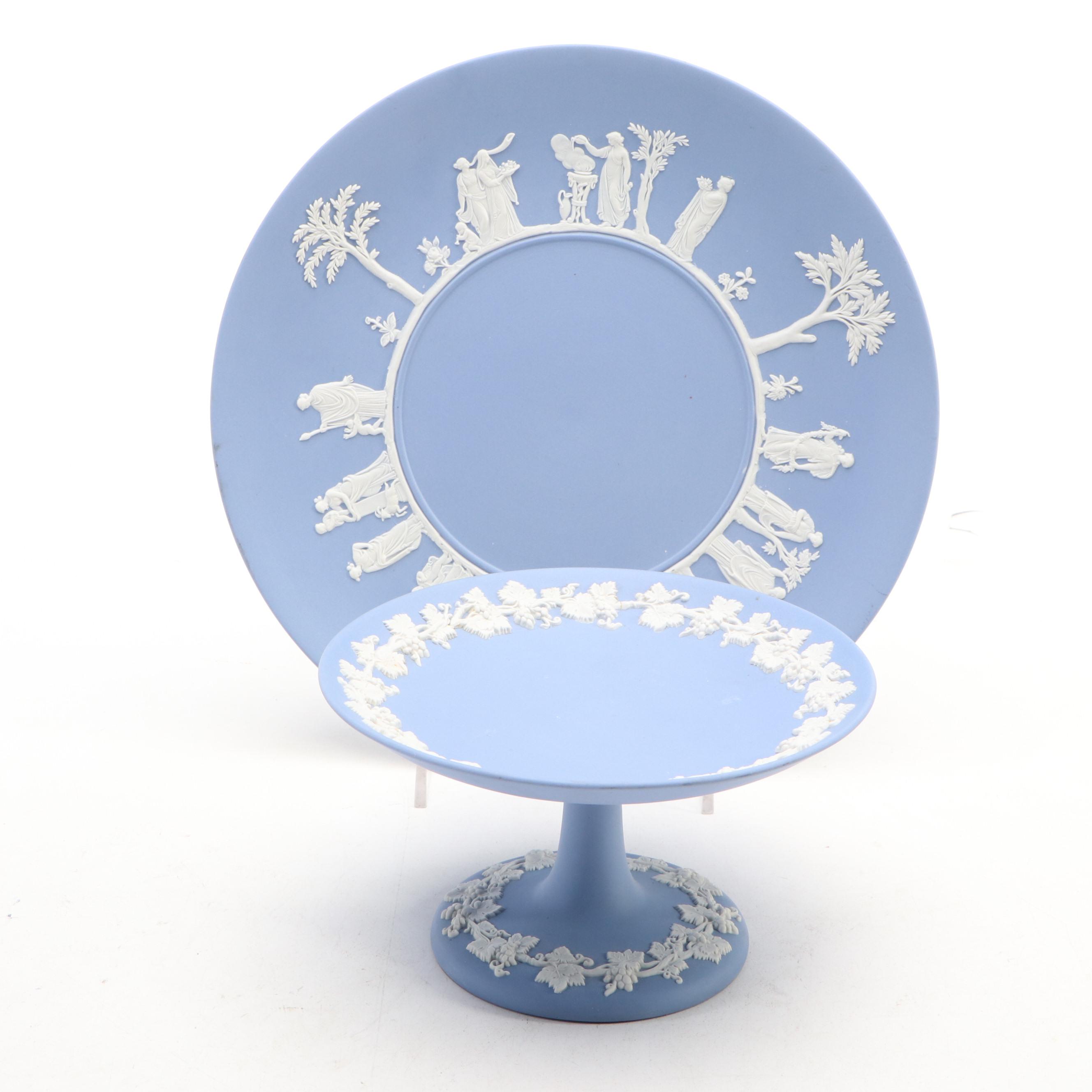 Wedgwood Blue Jasperware Table Accessories with Other Dresser Set