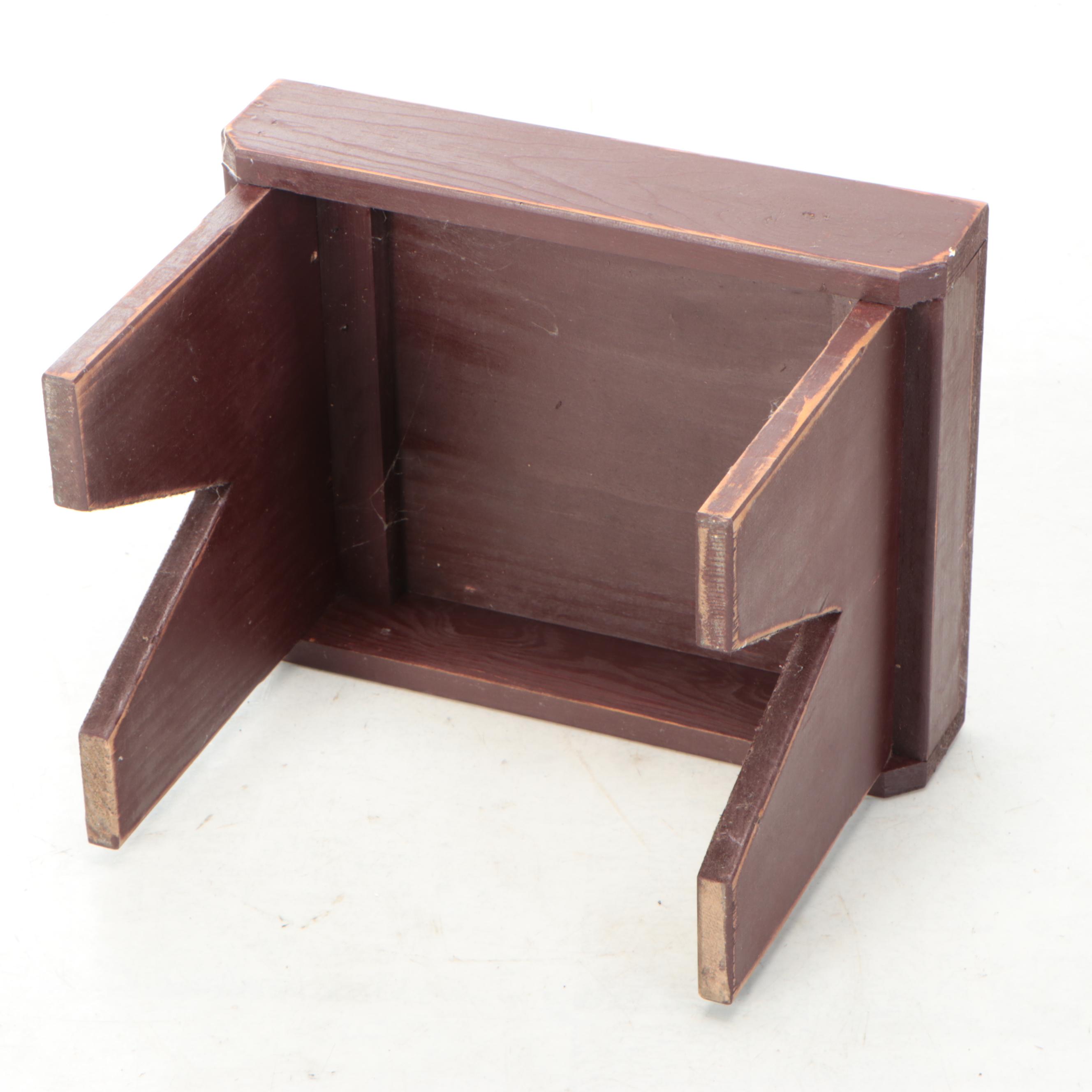 Two American Primitive Painted Bootjack Benches, Mid-20th Century