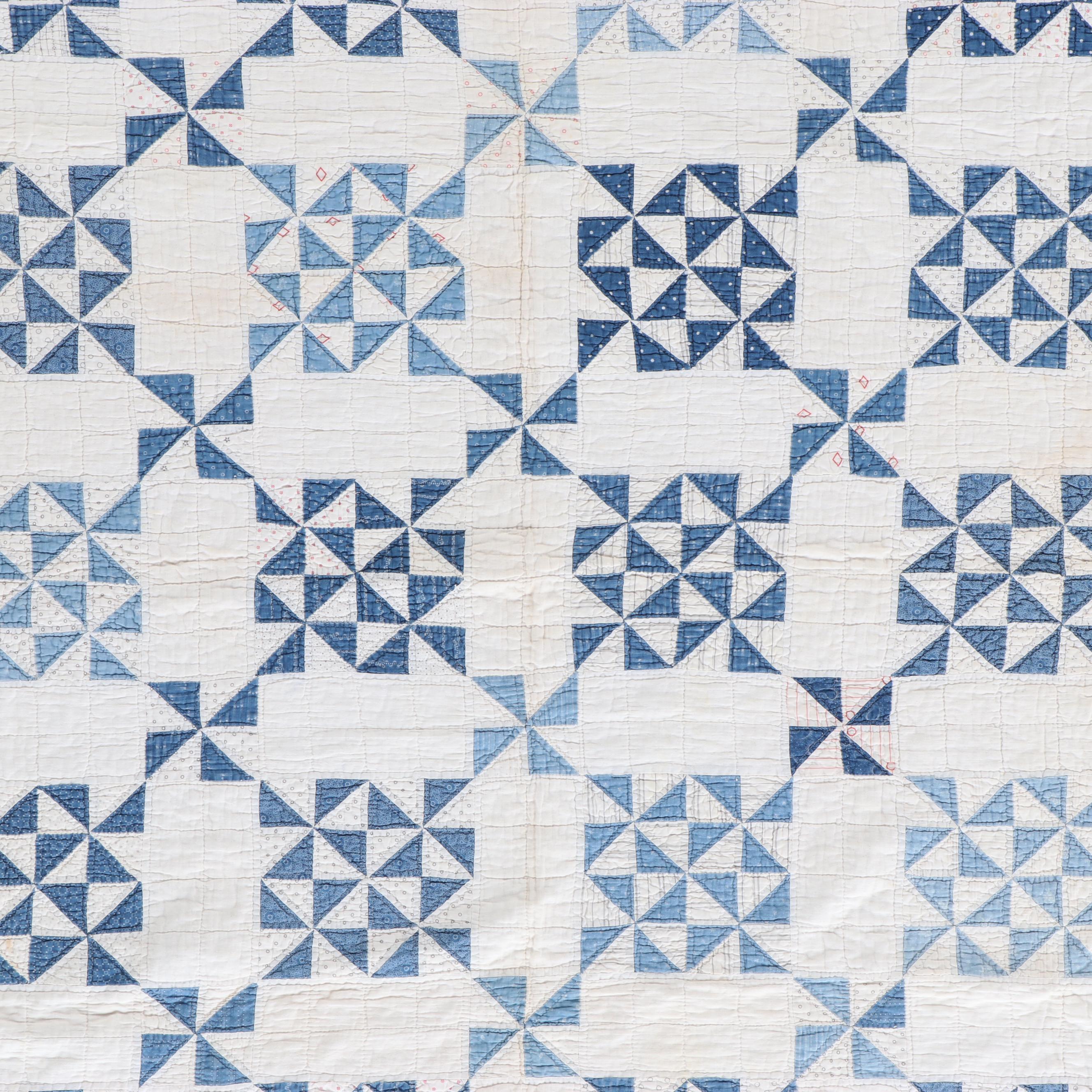 Hand-Stitched "Pinwheel" Quilt