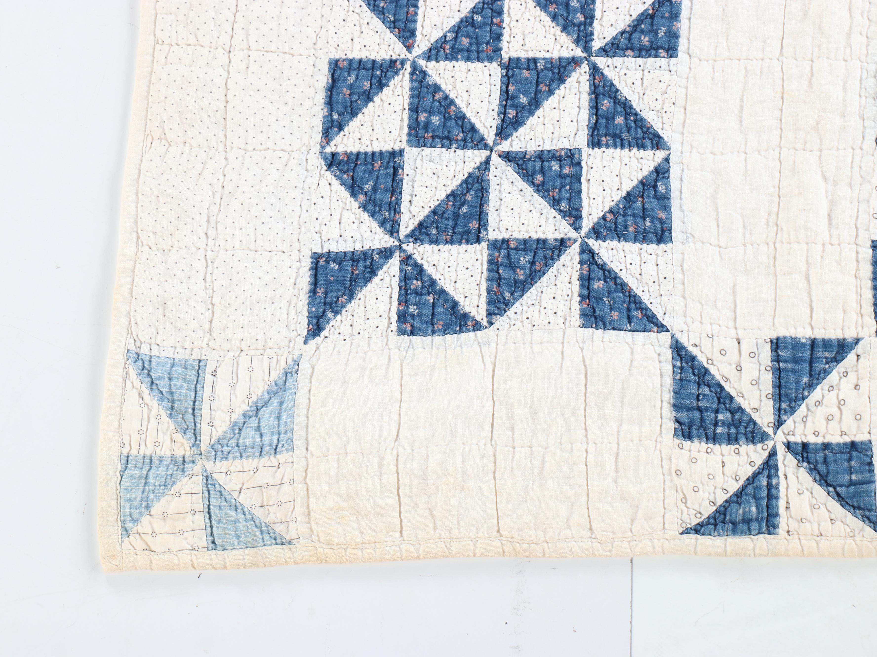 Hand-Stitched "Pinwheel" Quilt