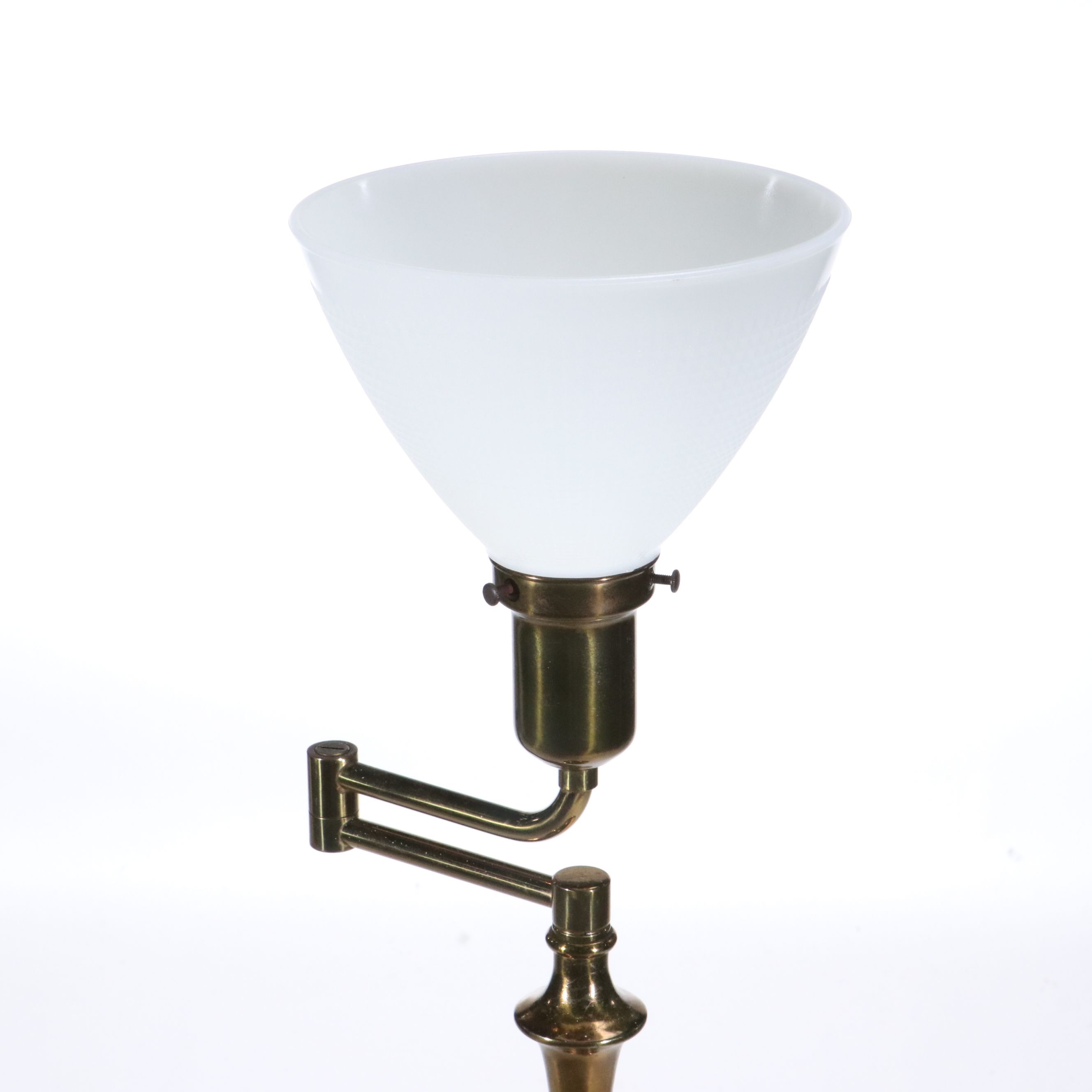 Victorian Style Brass Floor Lamps with Glass Shades