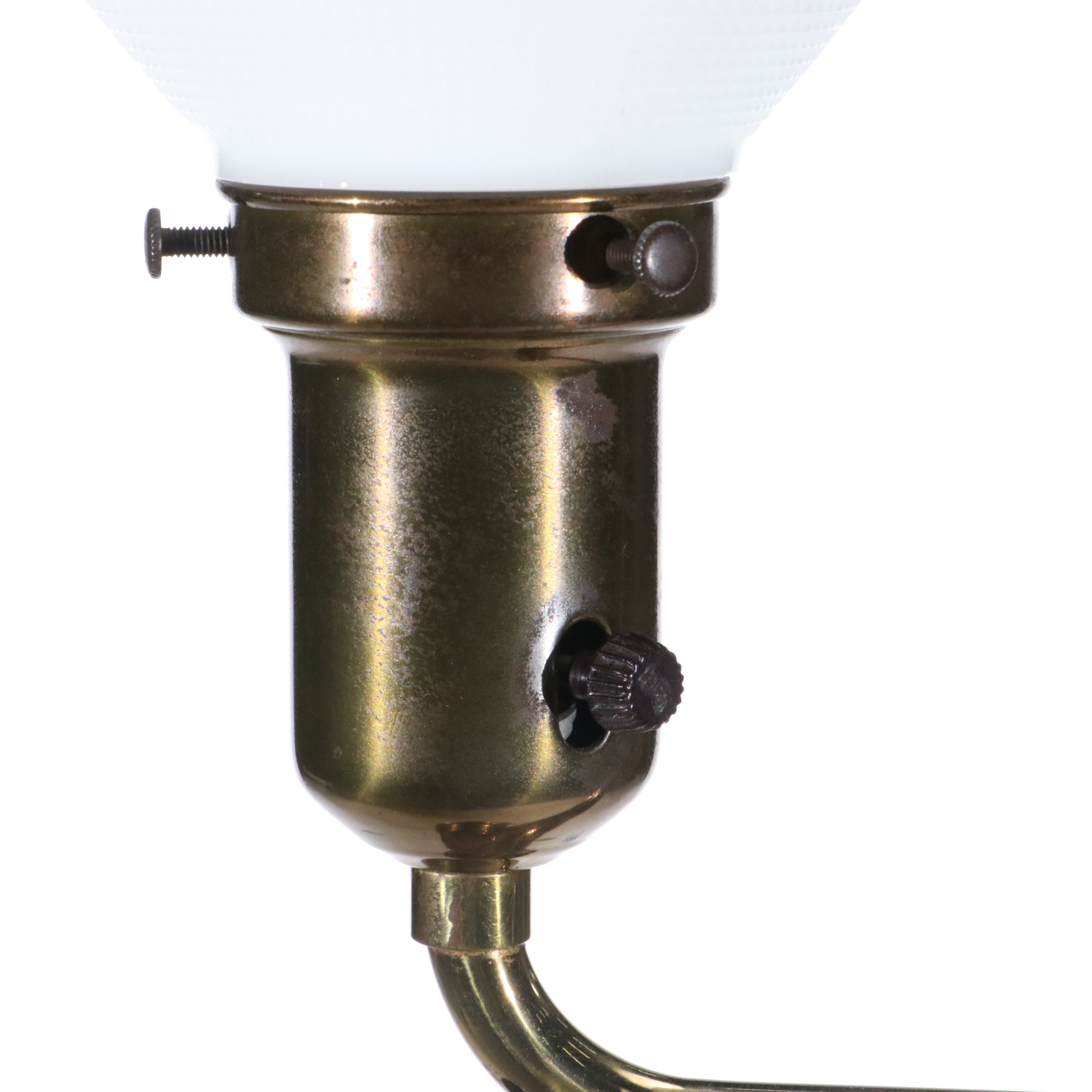 Victorian Style Brass Floor Lamps with Glass Shades