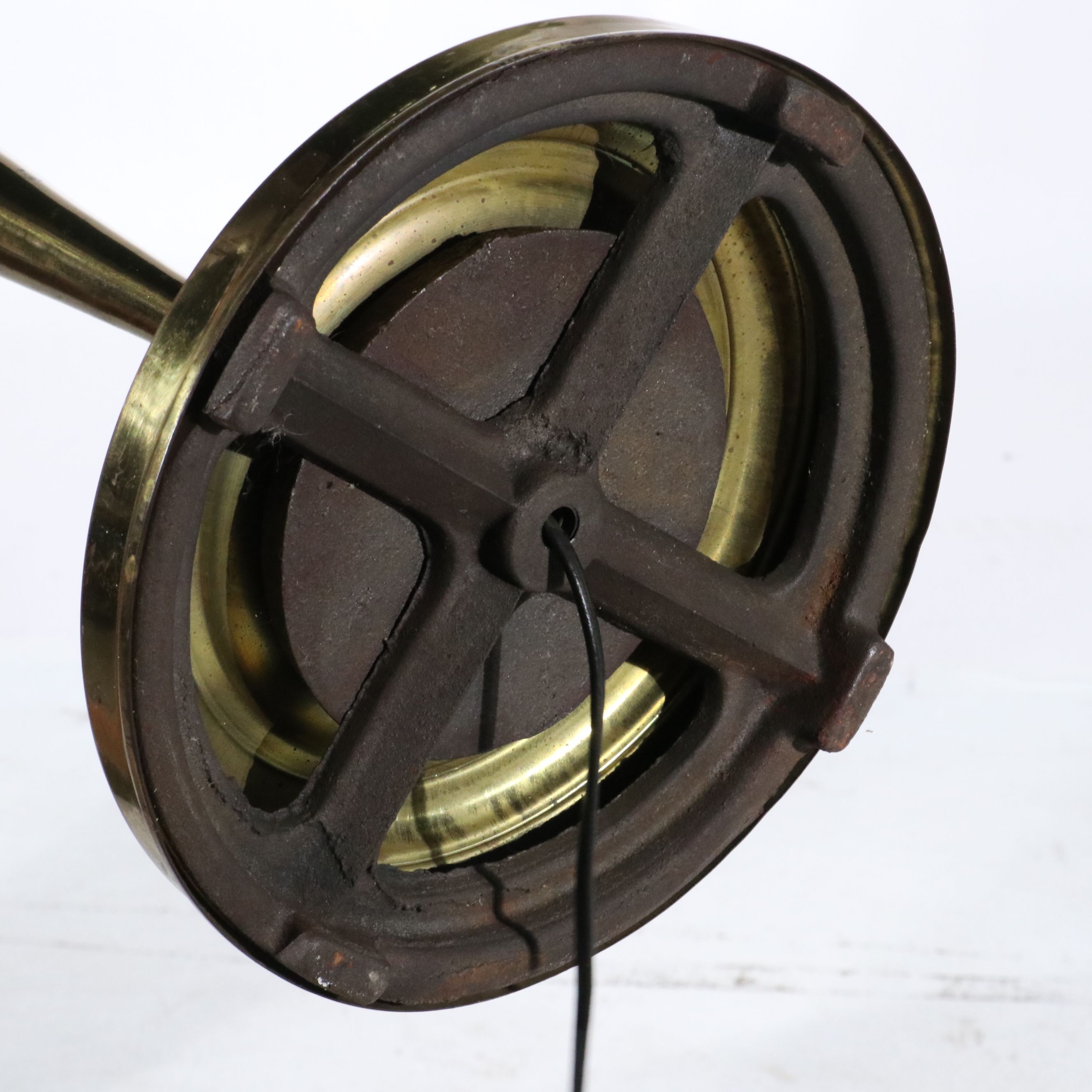 Victorian Style Brass Floor Lamps with Glass Shades