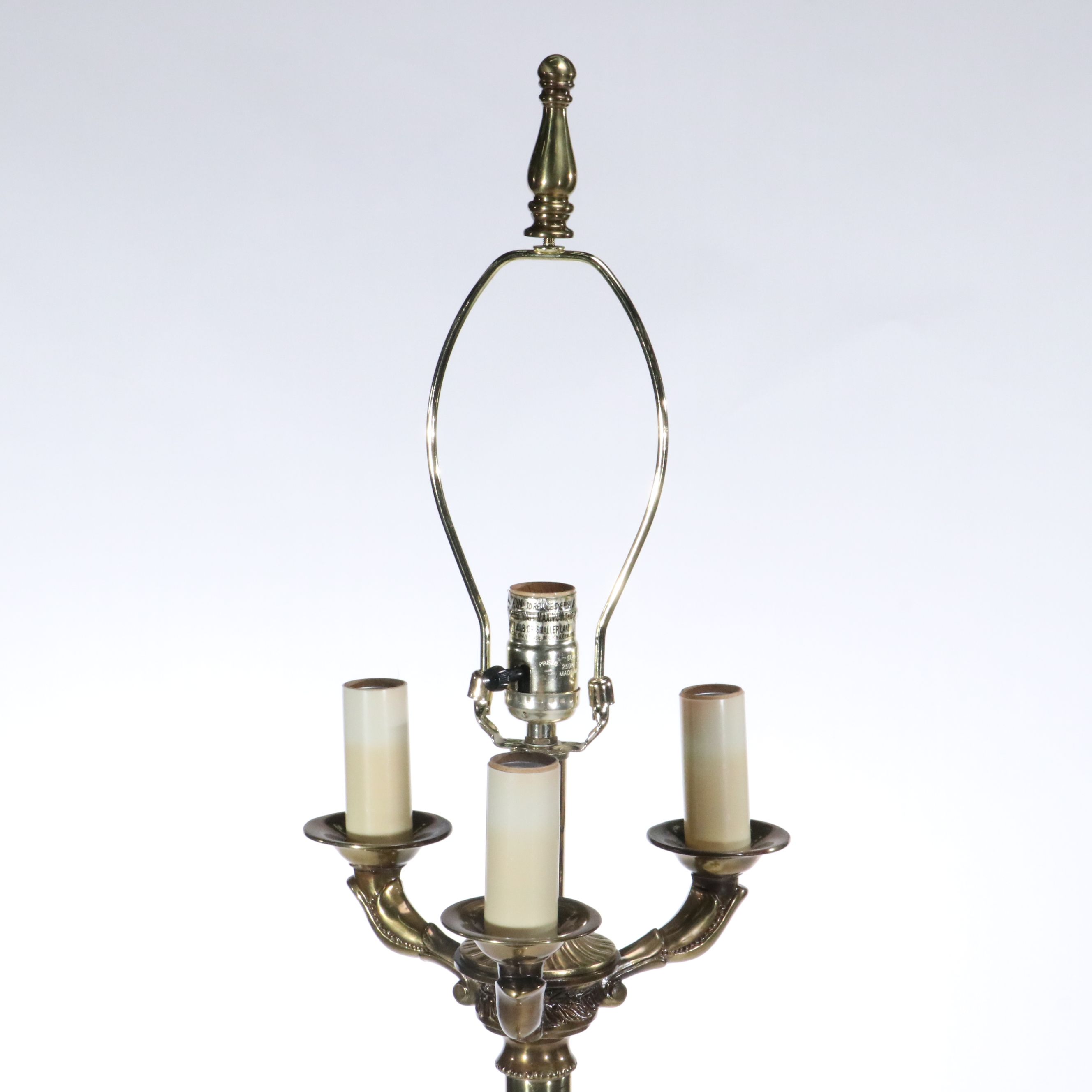 Victorian Style Brass Floor Lamps with Glass Shades