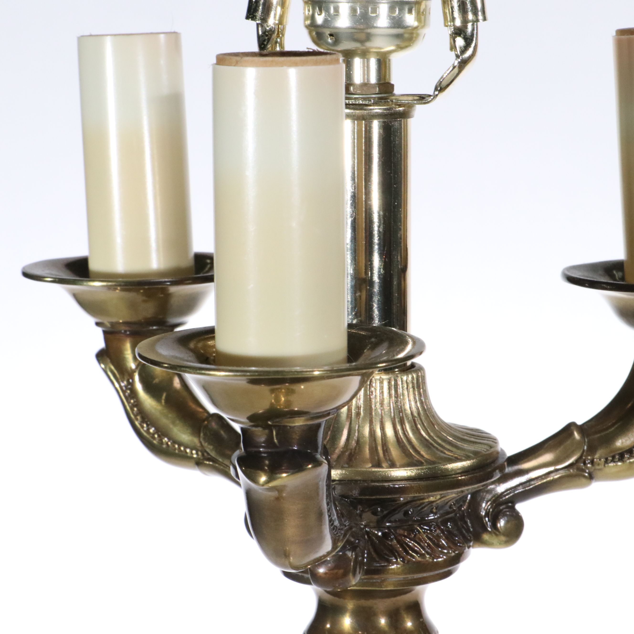 Victorian Style Brass Floor Lamps with Glass Shades