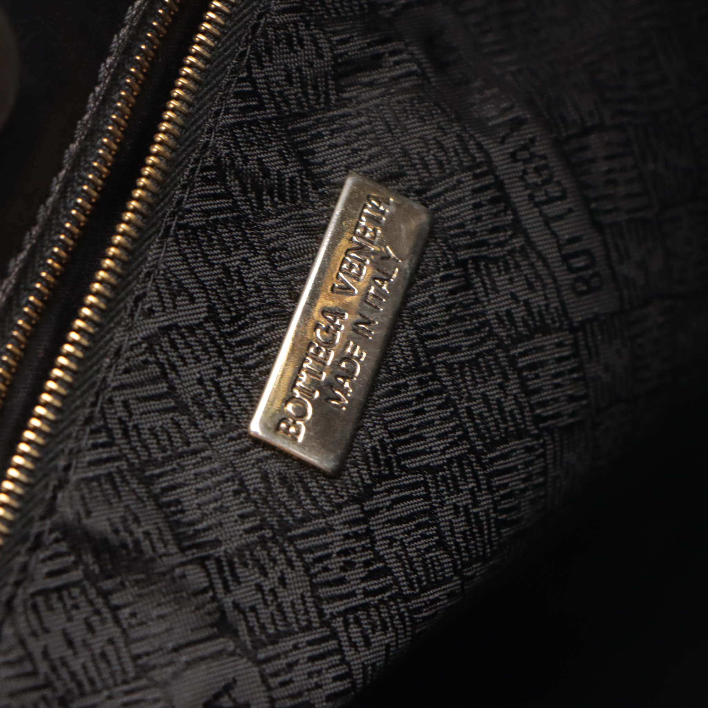 Bottega Veneta Intrecciato Black Lambskin Leather Shoulder Bag