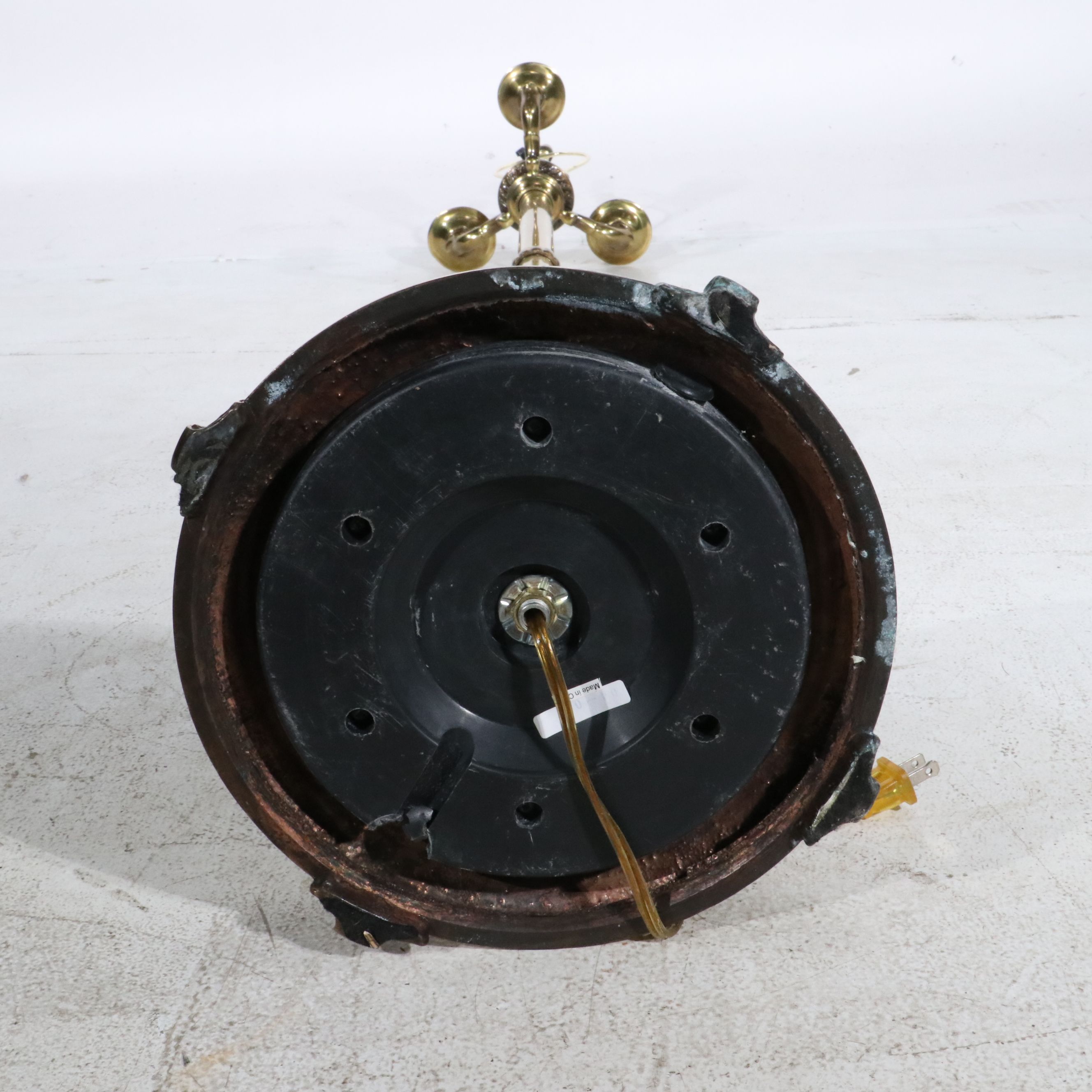 Victorian Style Brass Floor Lamps with Glass Shades