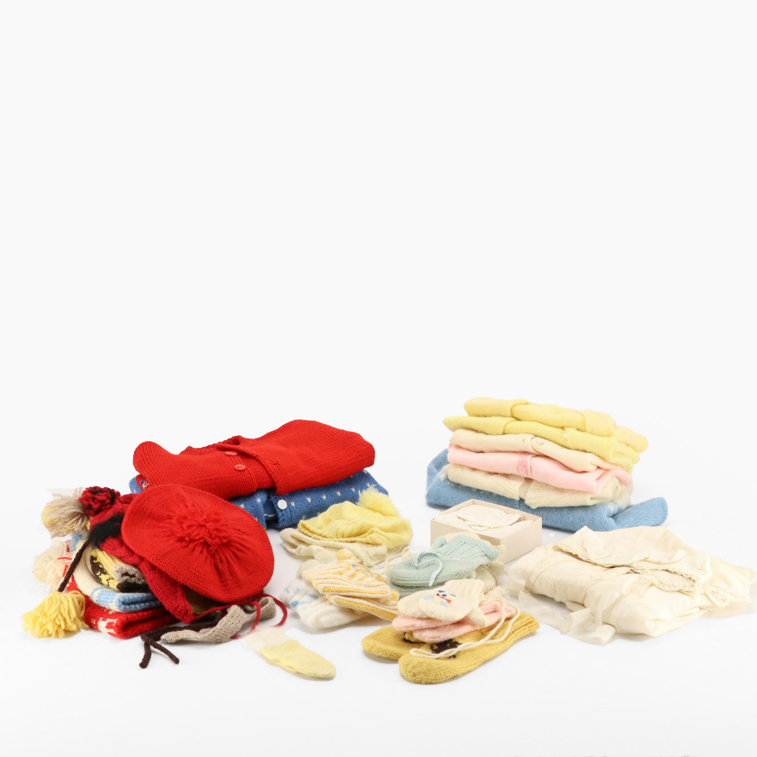 Girls' Cardigan Sweaters from Knit Town and More with Baby Shoes, Hats & Gloves