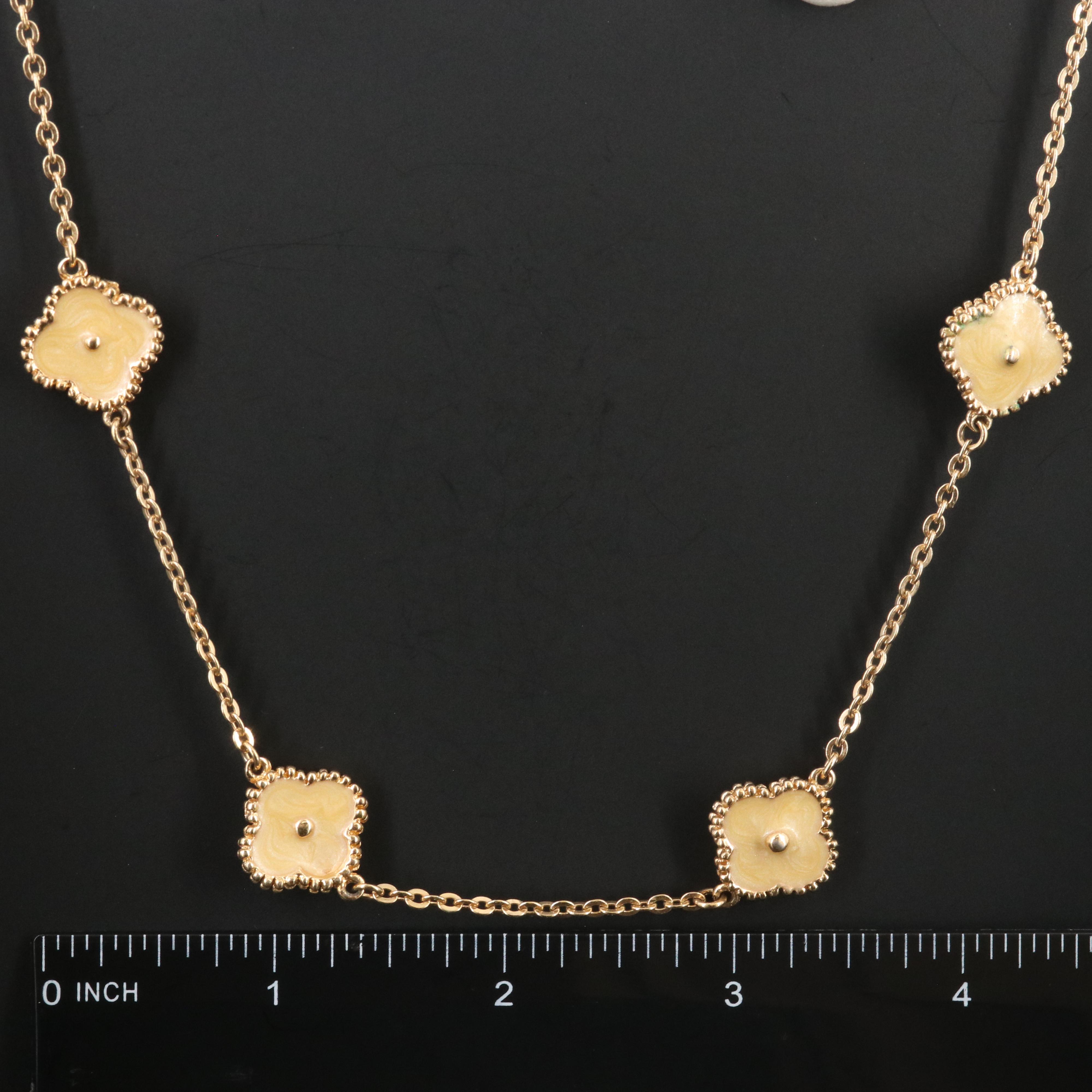 Enamel Quatrefoil Necklace