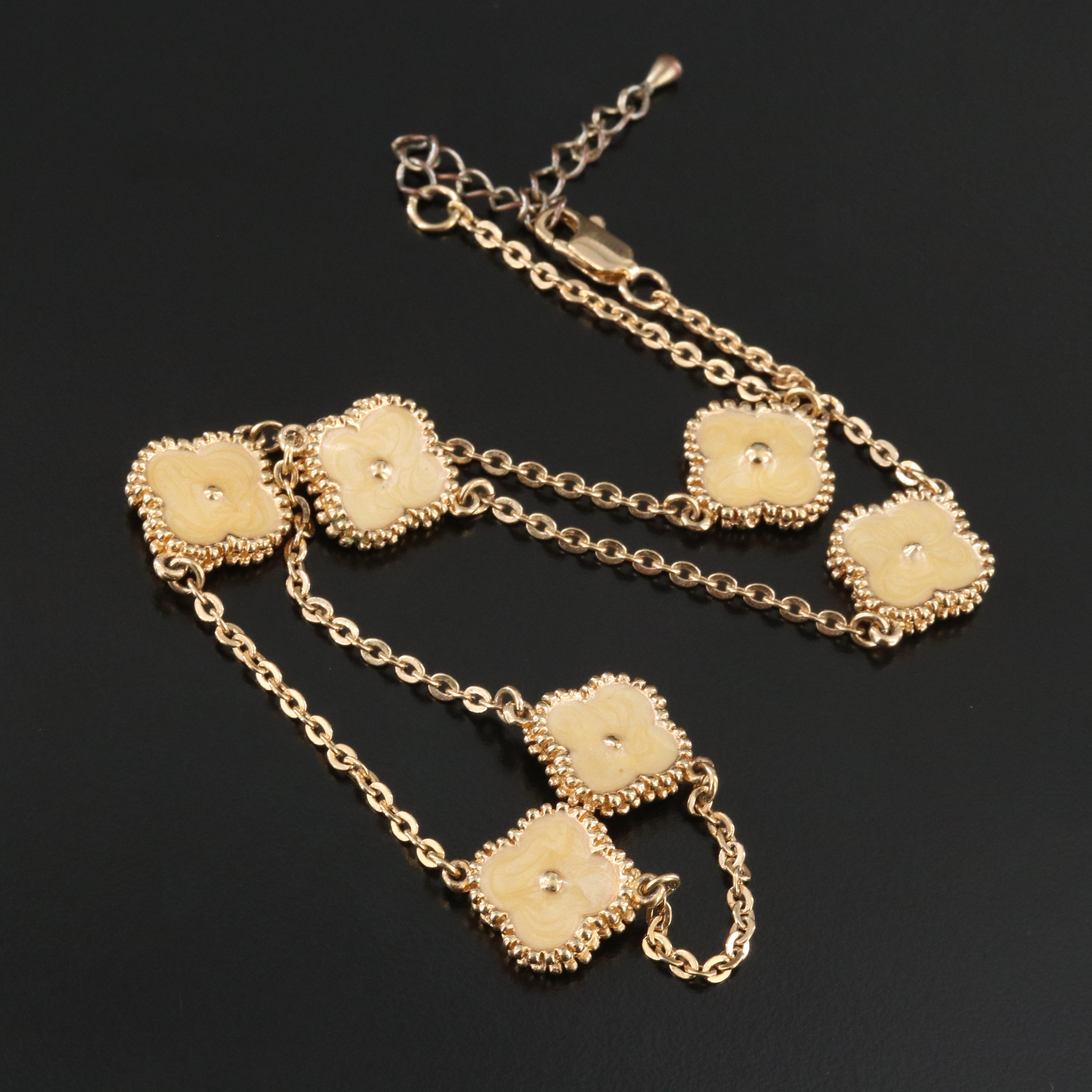 Enamel Quatrefoil Necklace