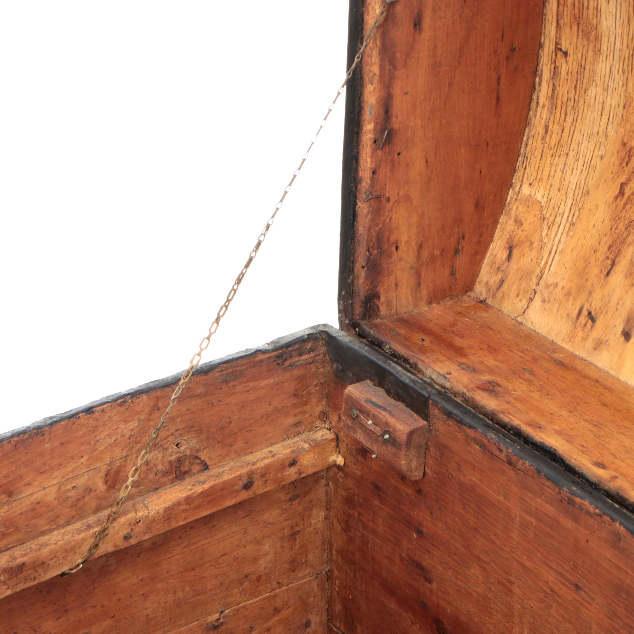 Metal Clad Dome Top Steamer Trunk, Early 20th Century
