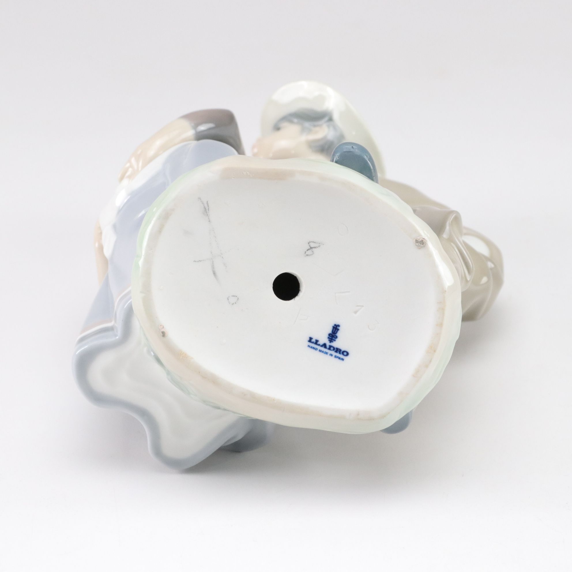 Lladró "Little Couple Kissing" and "Boy with Lamb" with Tengra Figure, 1990s