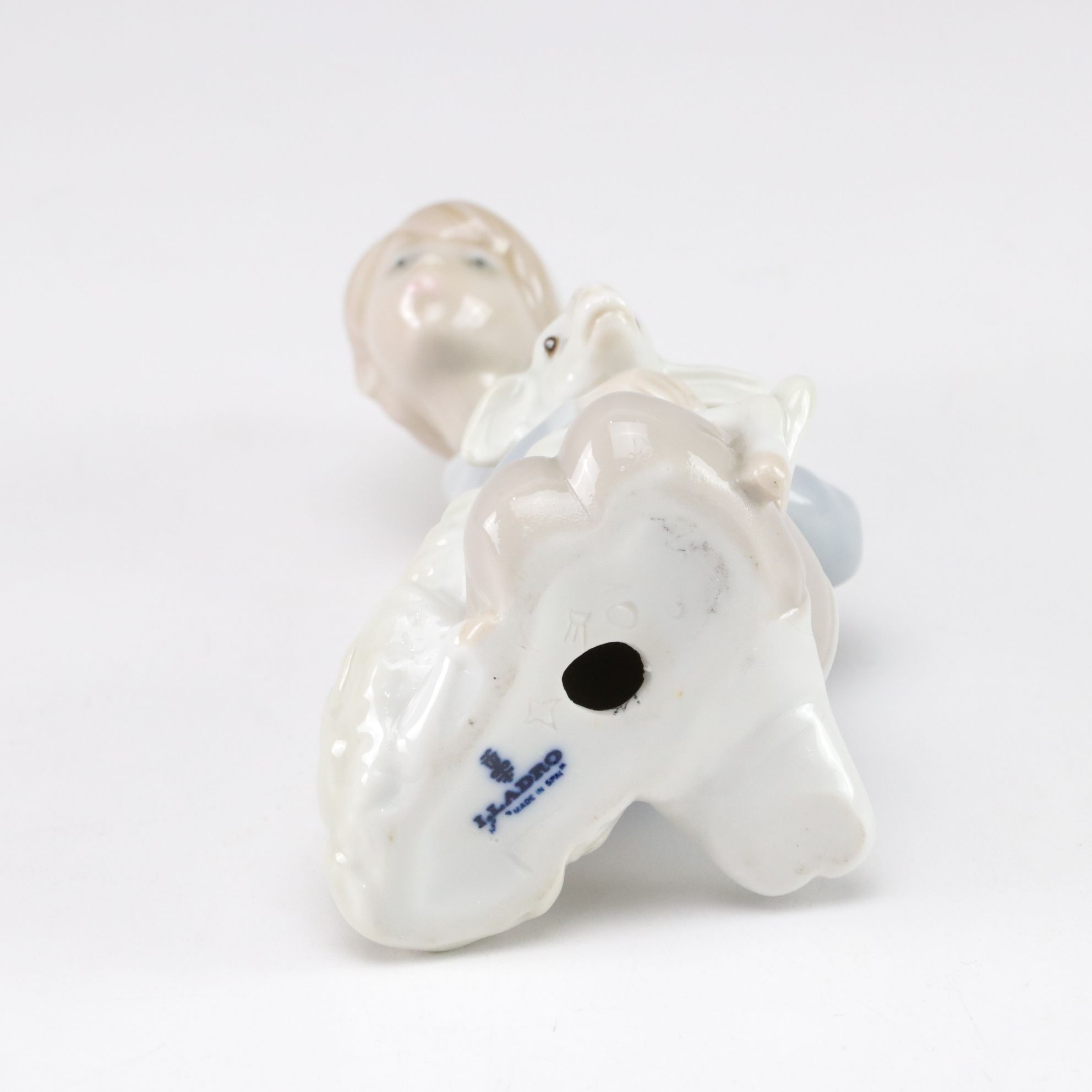 Lladró "Little Couple Kissing" and "Boy with Lamb" with Tengra Figure, 1990s