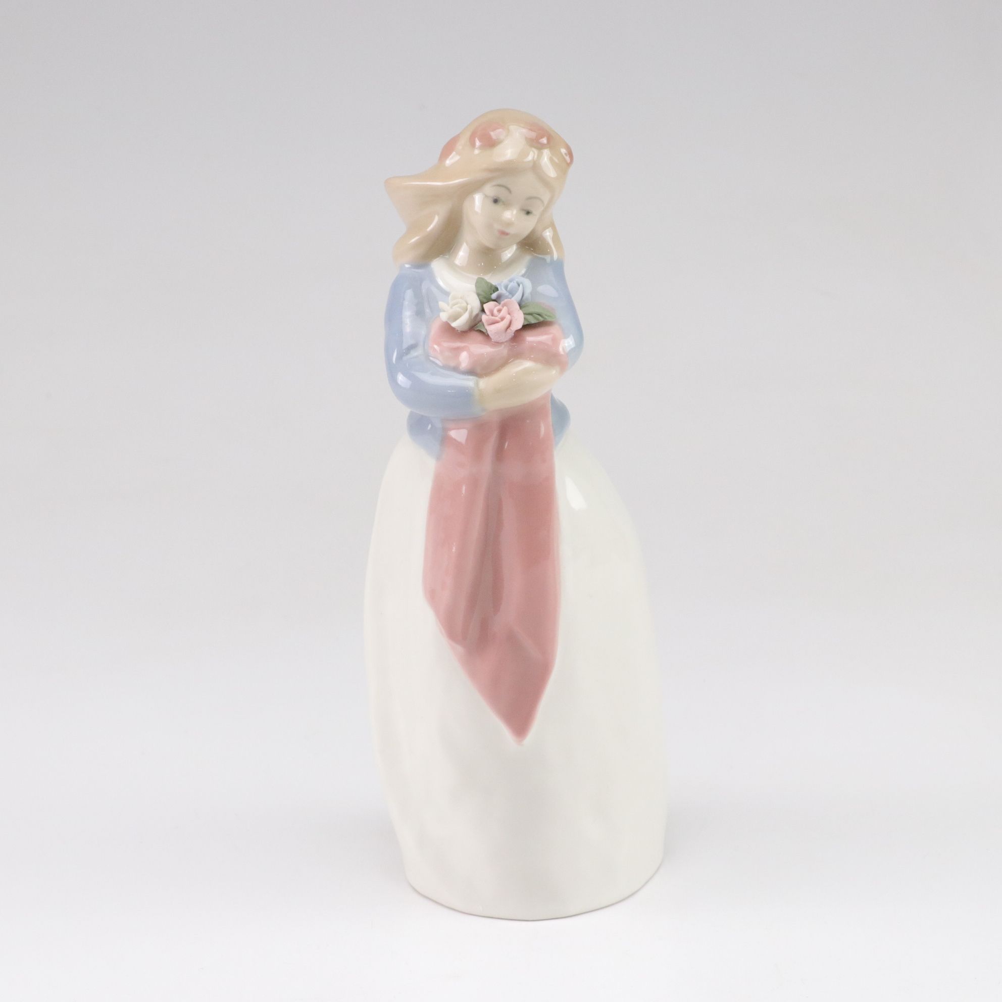 Lladró "Little Couple Kissing" and "Boy with Lamb" with Tengra Figure, 1990s