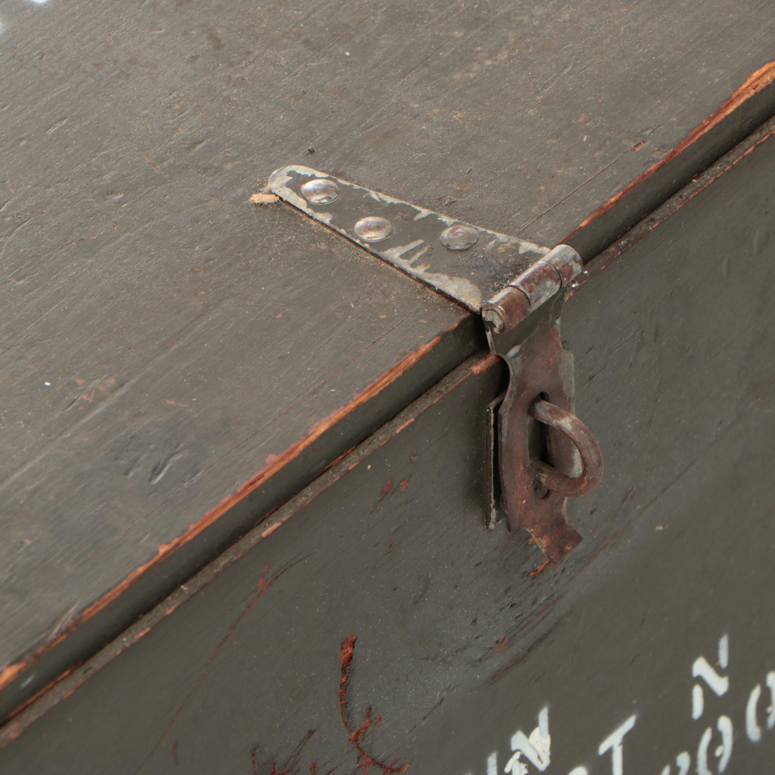 U.S. Military Wooden Footlocker, Mid-20th Century