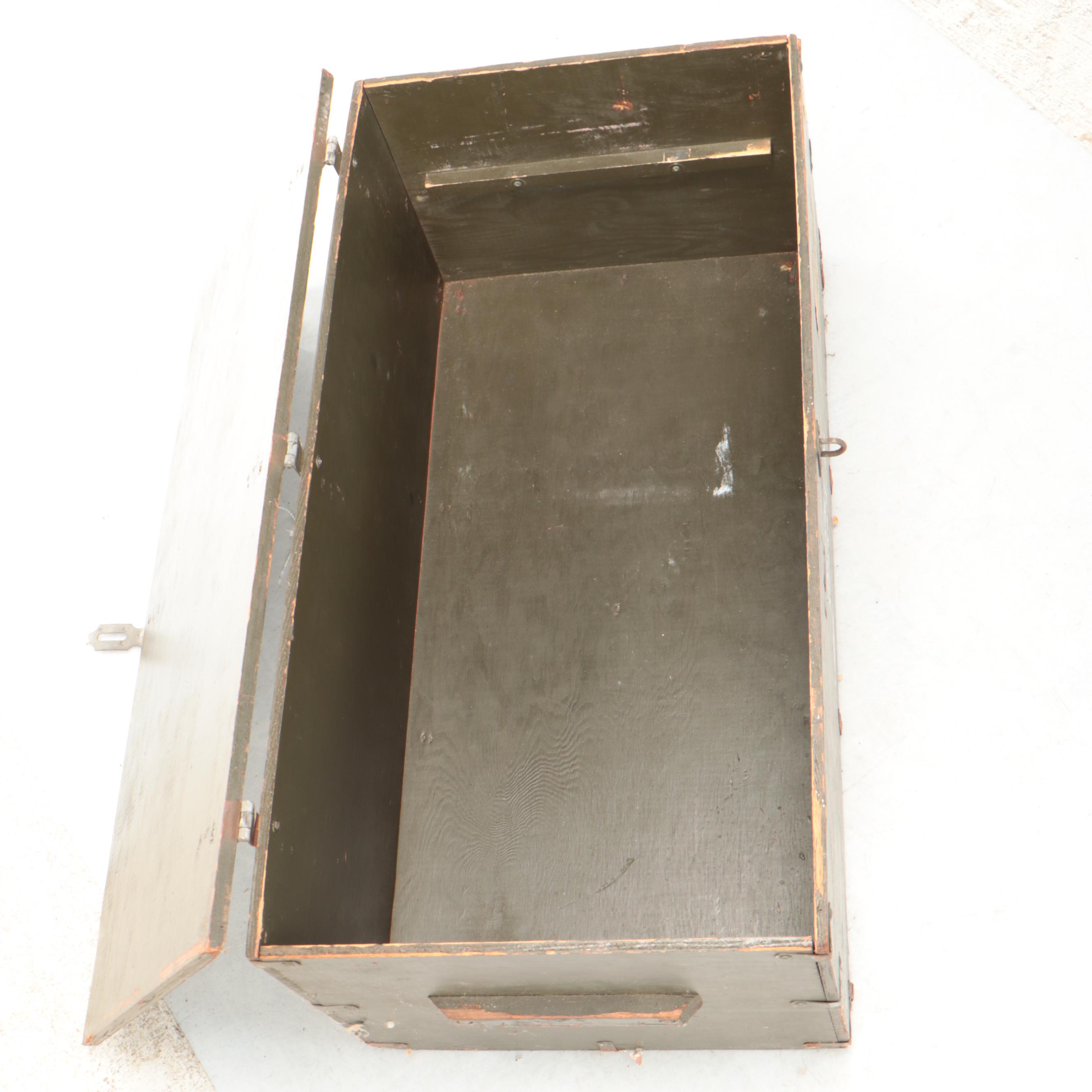 U.S. Military Wooden Footlocker, Mid-20th Century
