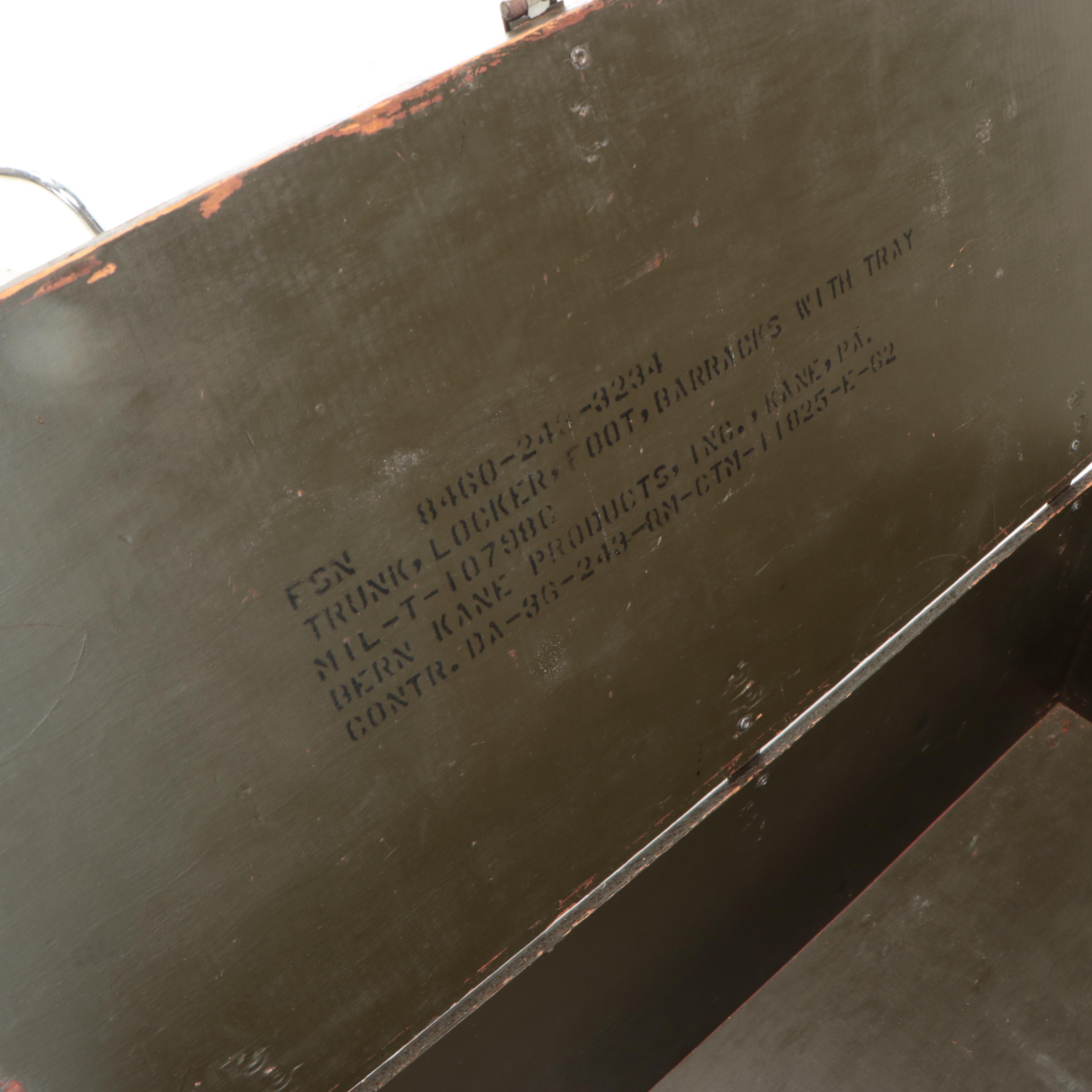 U.S. Military Wooden Footlocker, Mid-20th Century