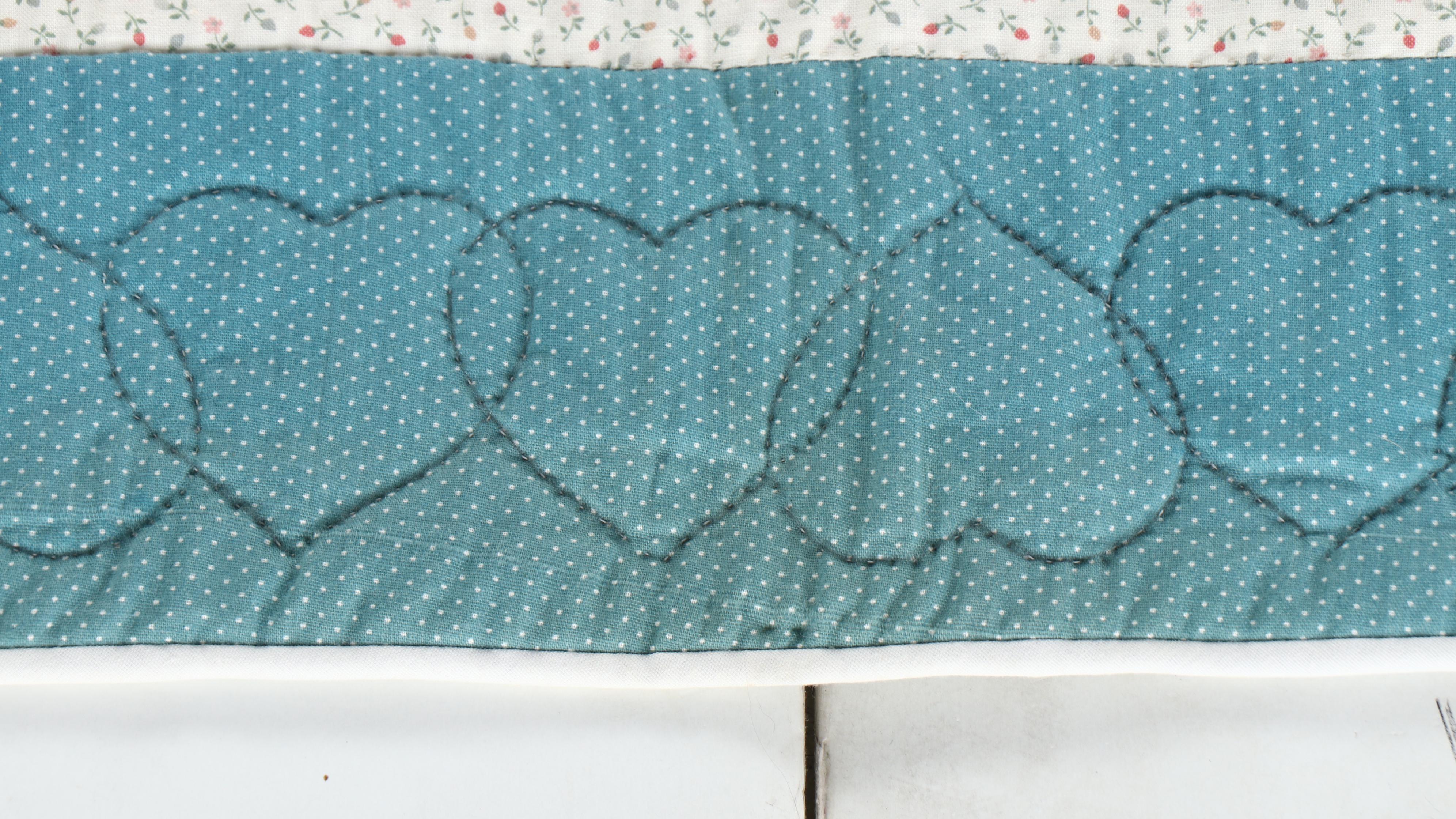 Hand-Stitched "Nine Patch" Variation Small Quilt or Baby Blanket