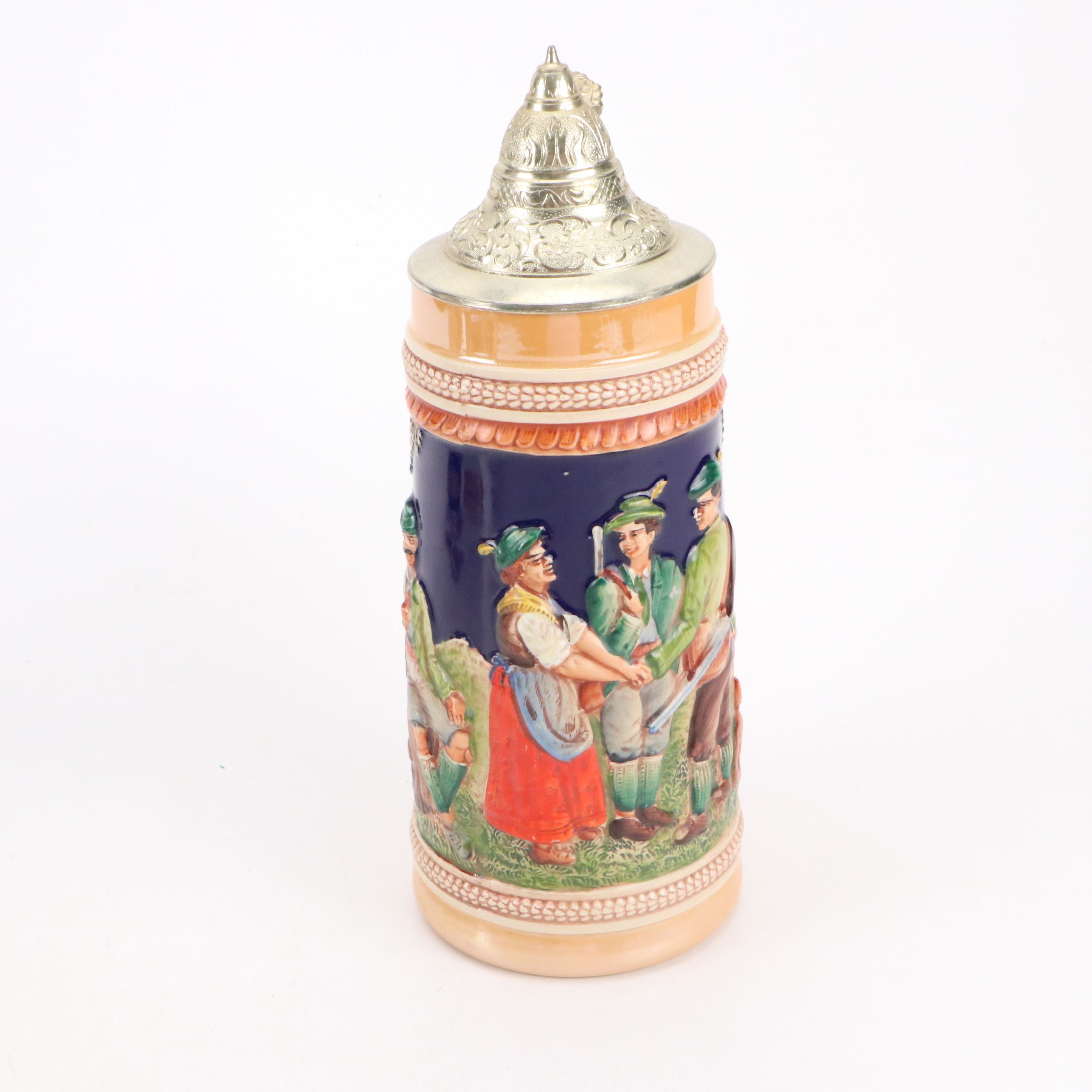 Bravo and Other Ceramic Steins with Stein Style Music Box