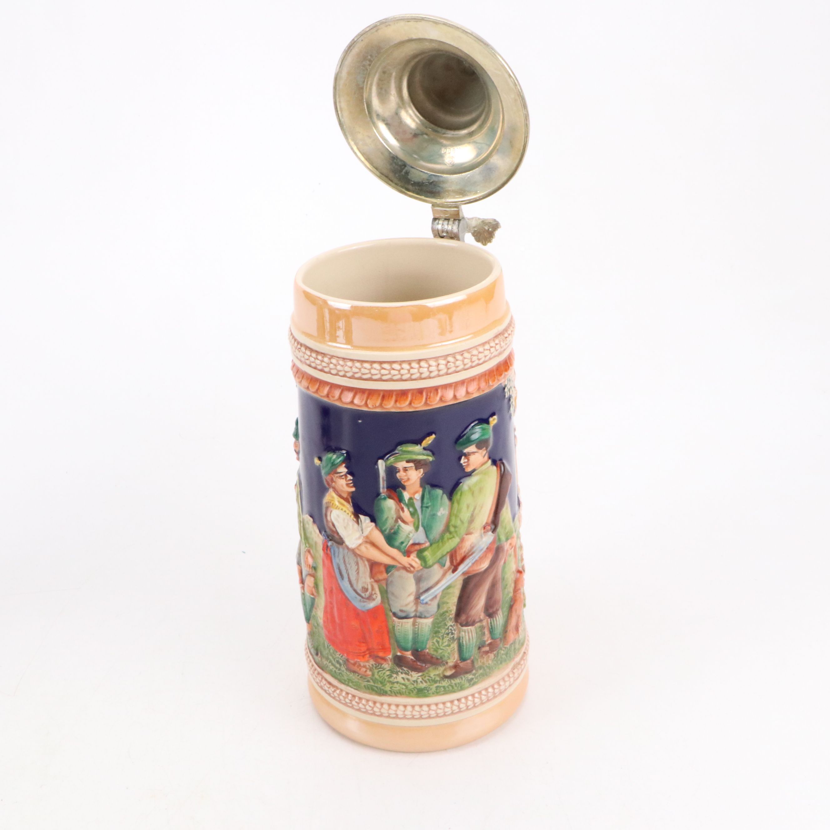 Bravo and Other Ceramic Steins with Stein Style Music Box