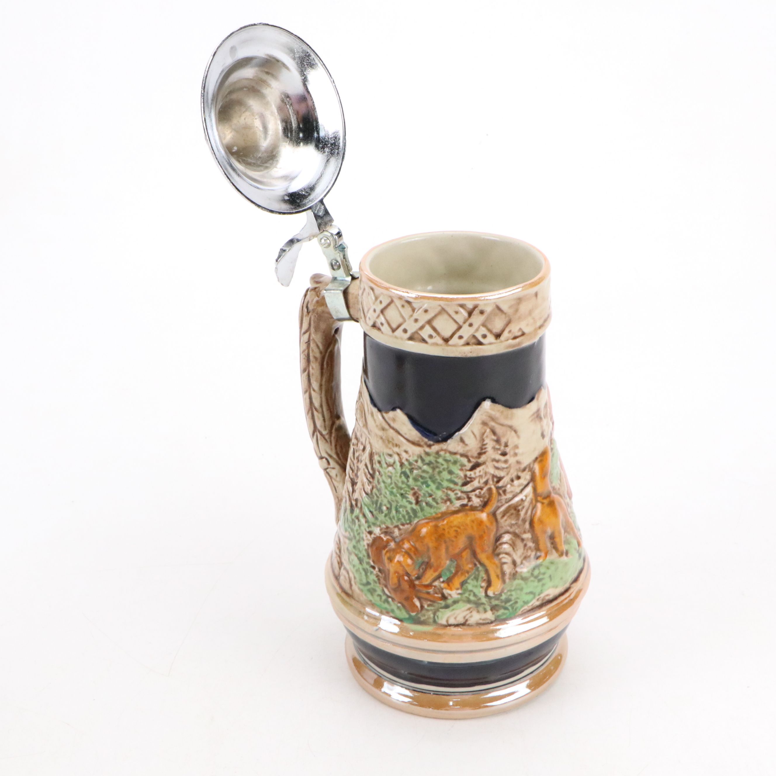 Bravo and Other Ceramic Steins with Stein Style Music Box