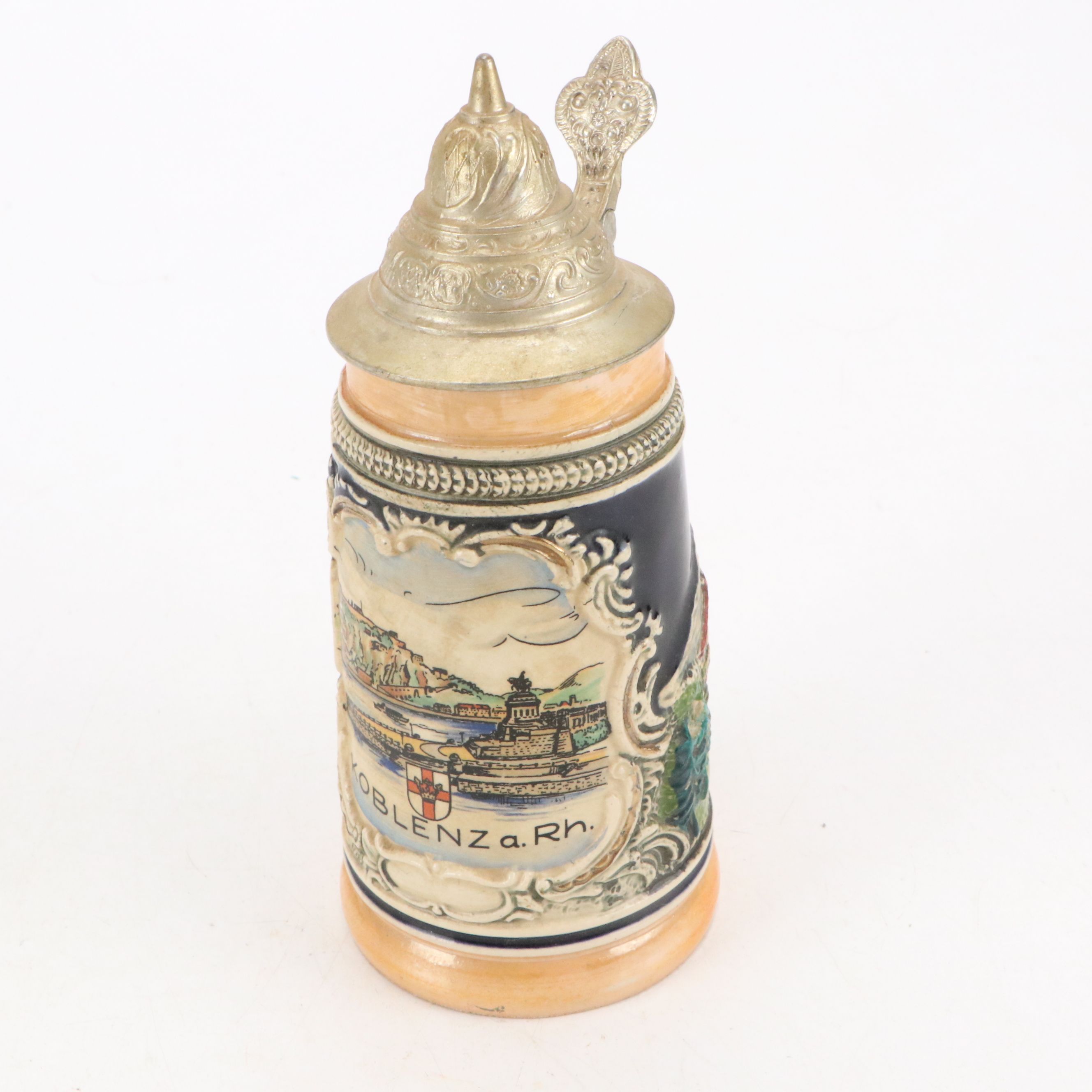 Bravo and Other Ceramic Steins with Stein Style Music Box