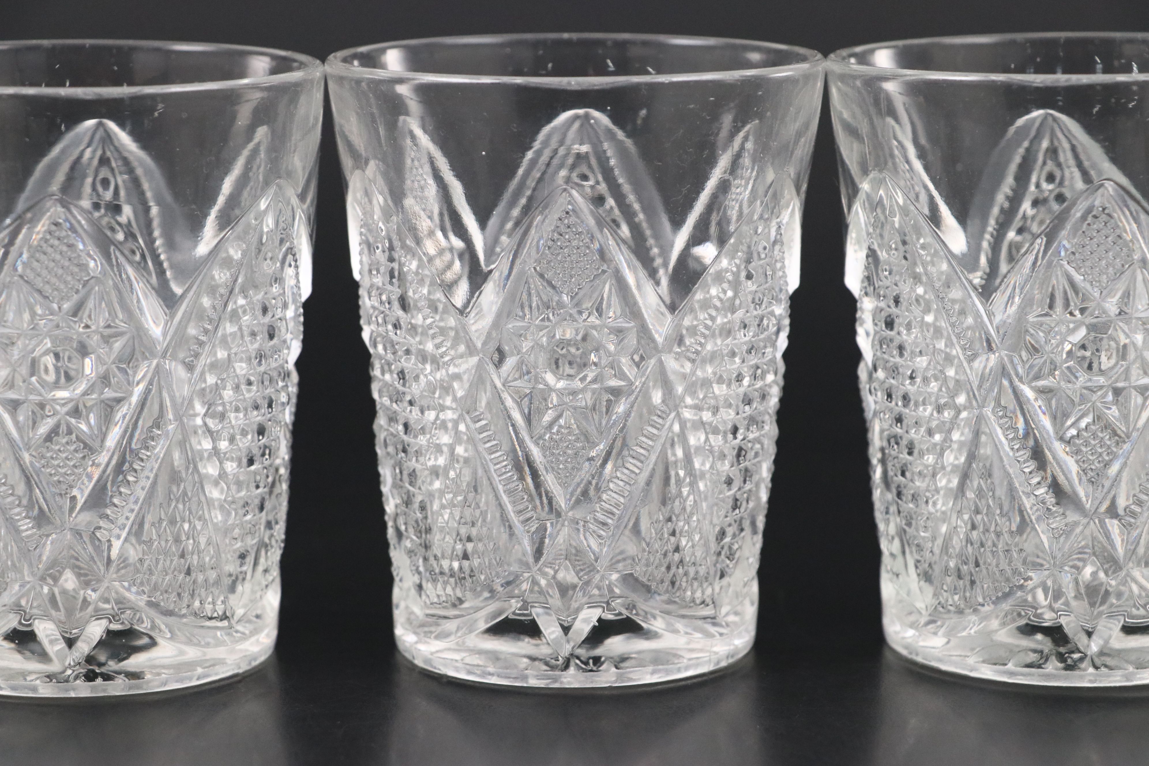 EAPG US Glass "Minnesota Clear" Pitcher and Tumblers, Early 20th Century