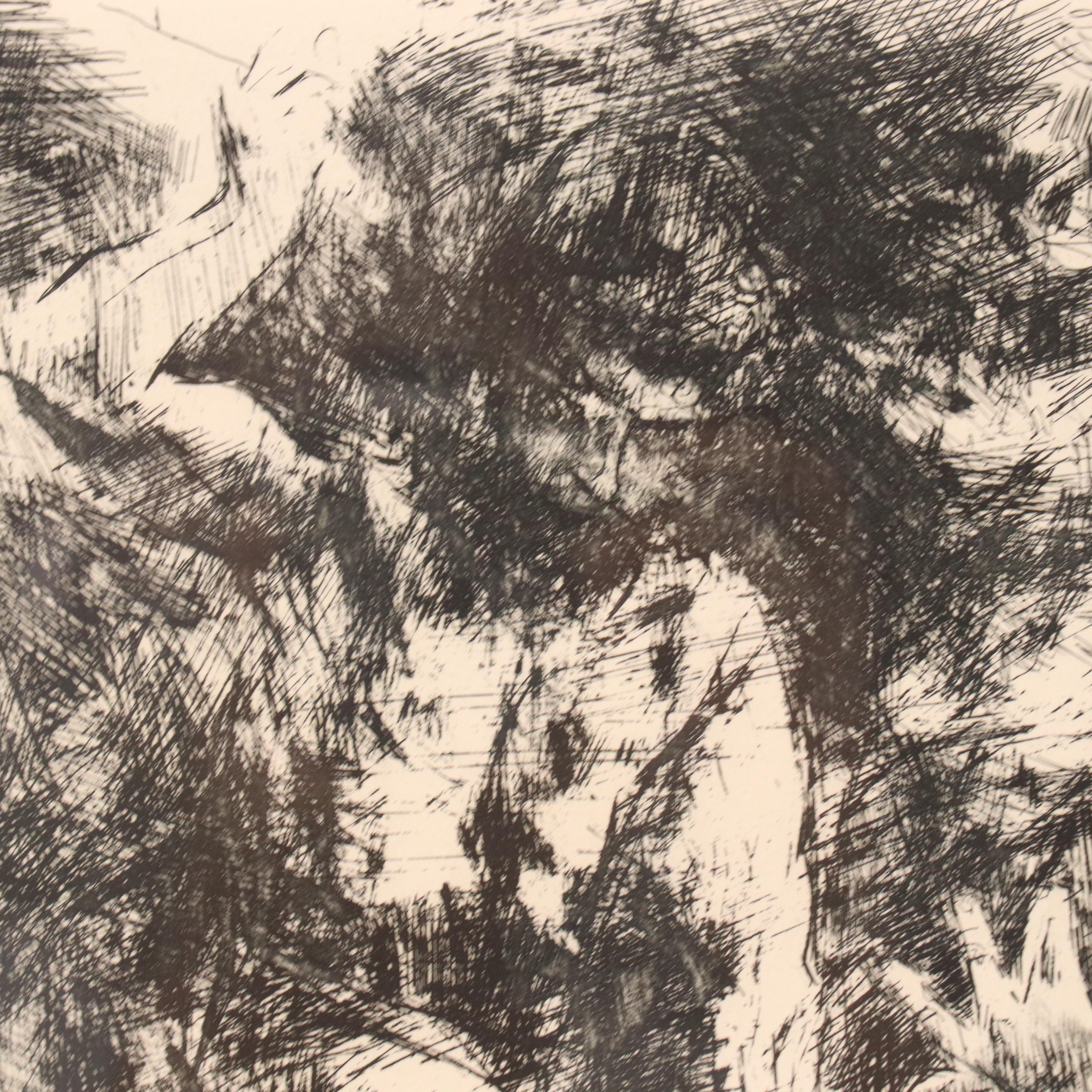Jack Levine Etching "Cain and Abel I," 1964