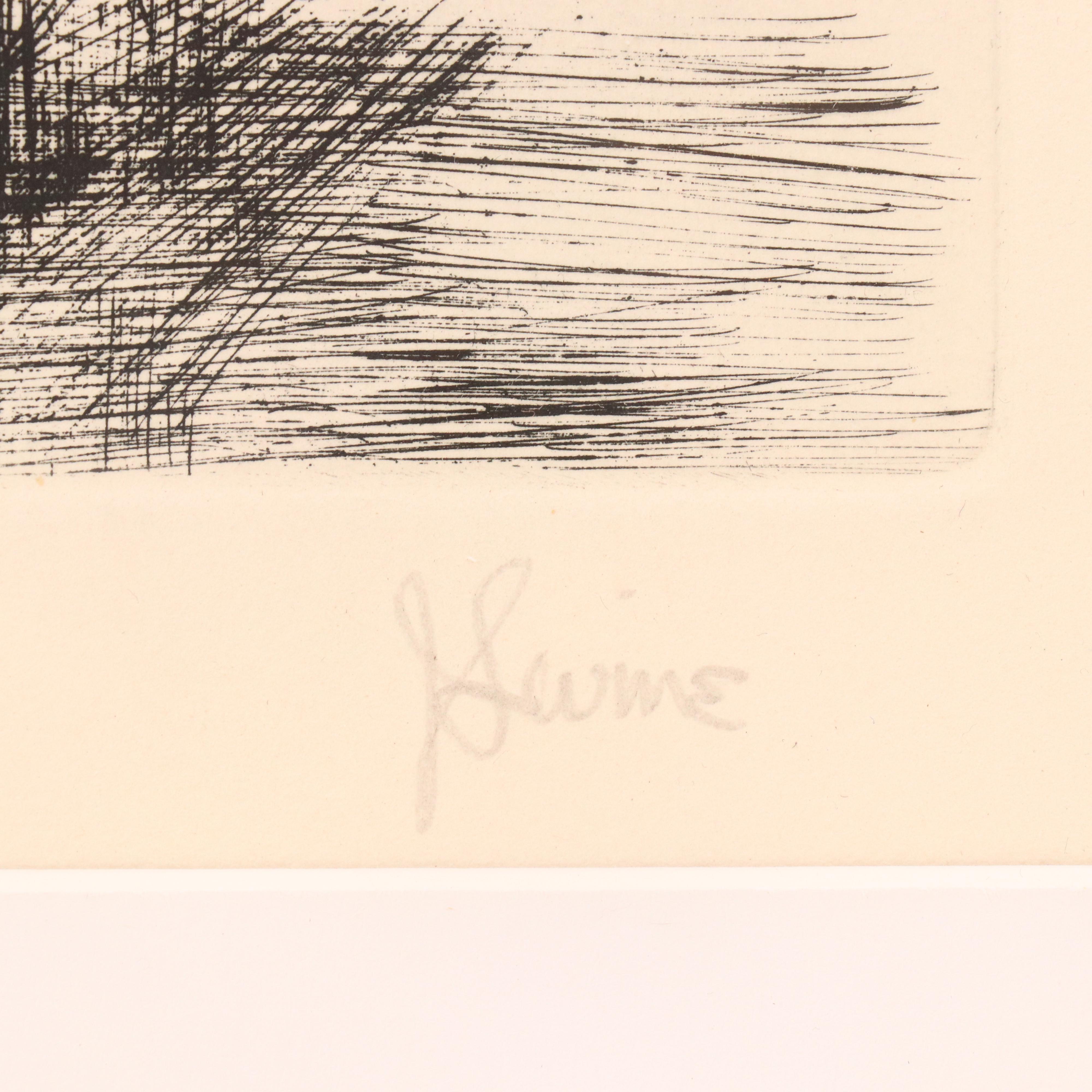 Jack Levine Etching "Cain and Abel I," 1964