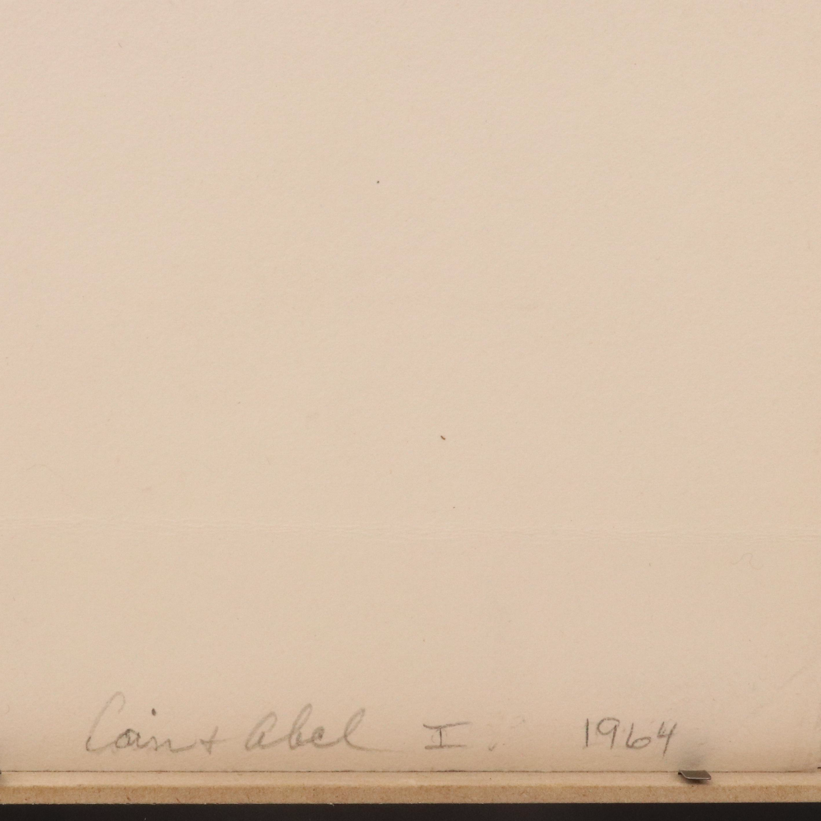 Jack Levine Etching "Cain and Abel I," 1964