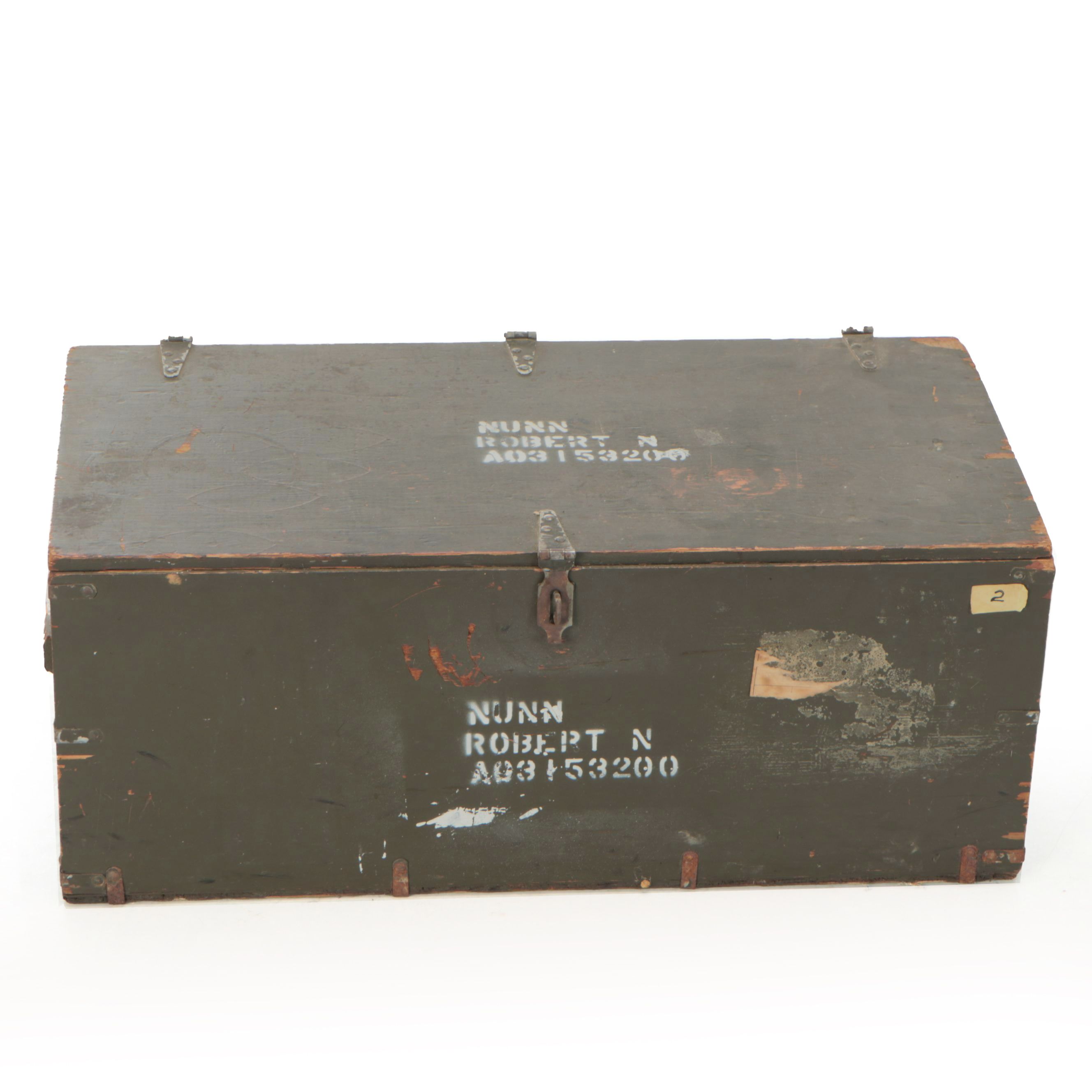 U.S. Military Wooden Footlocker, Mid-20th Century