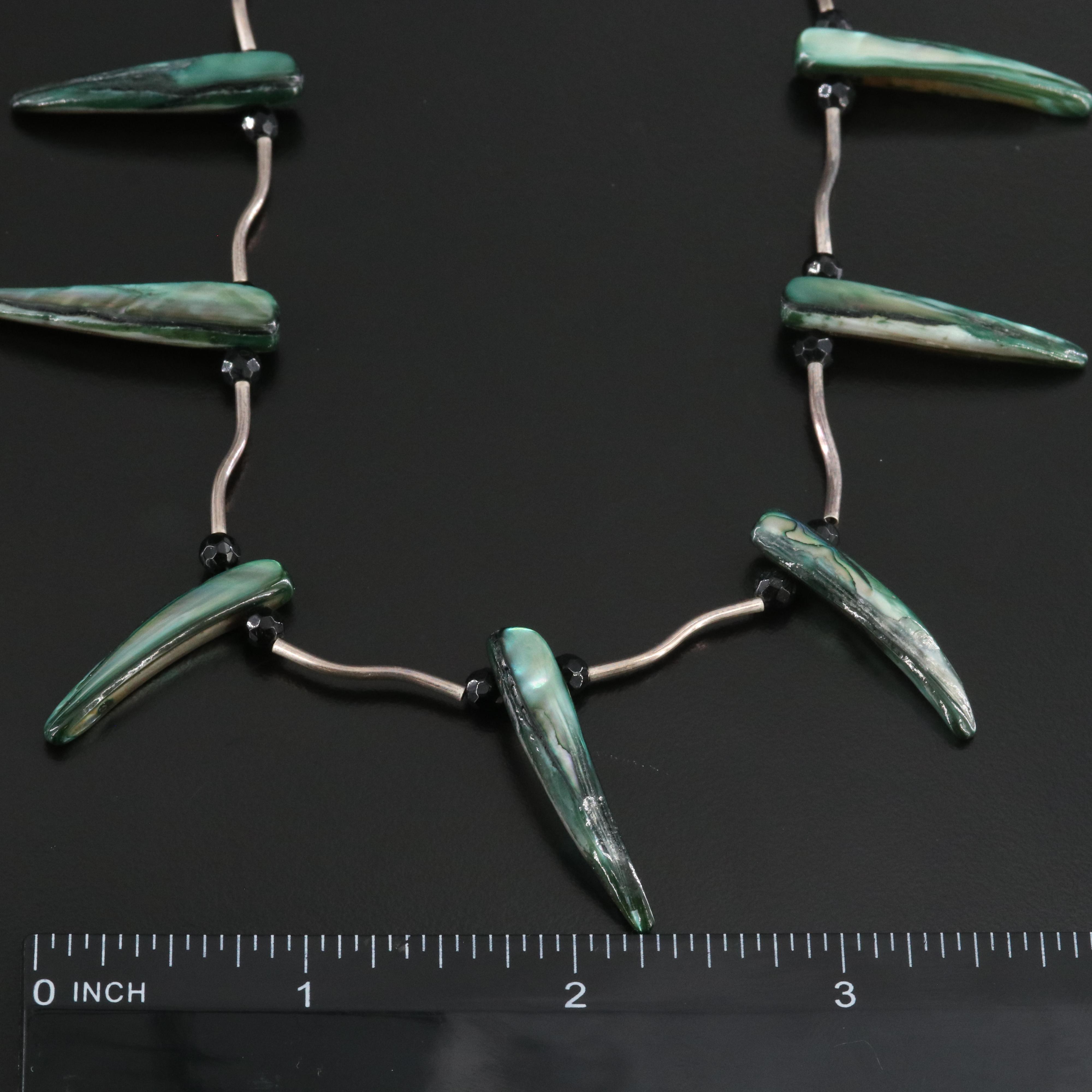 Sterling Magnesite, Mother-of-Pearl and Black Onyx Necklaces