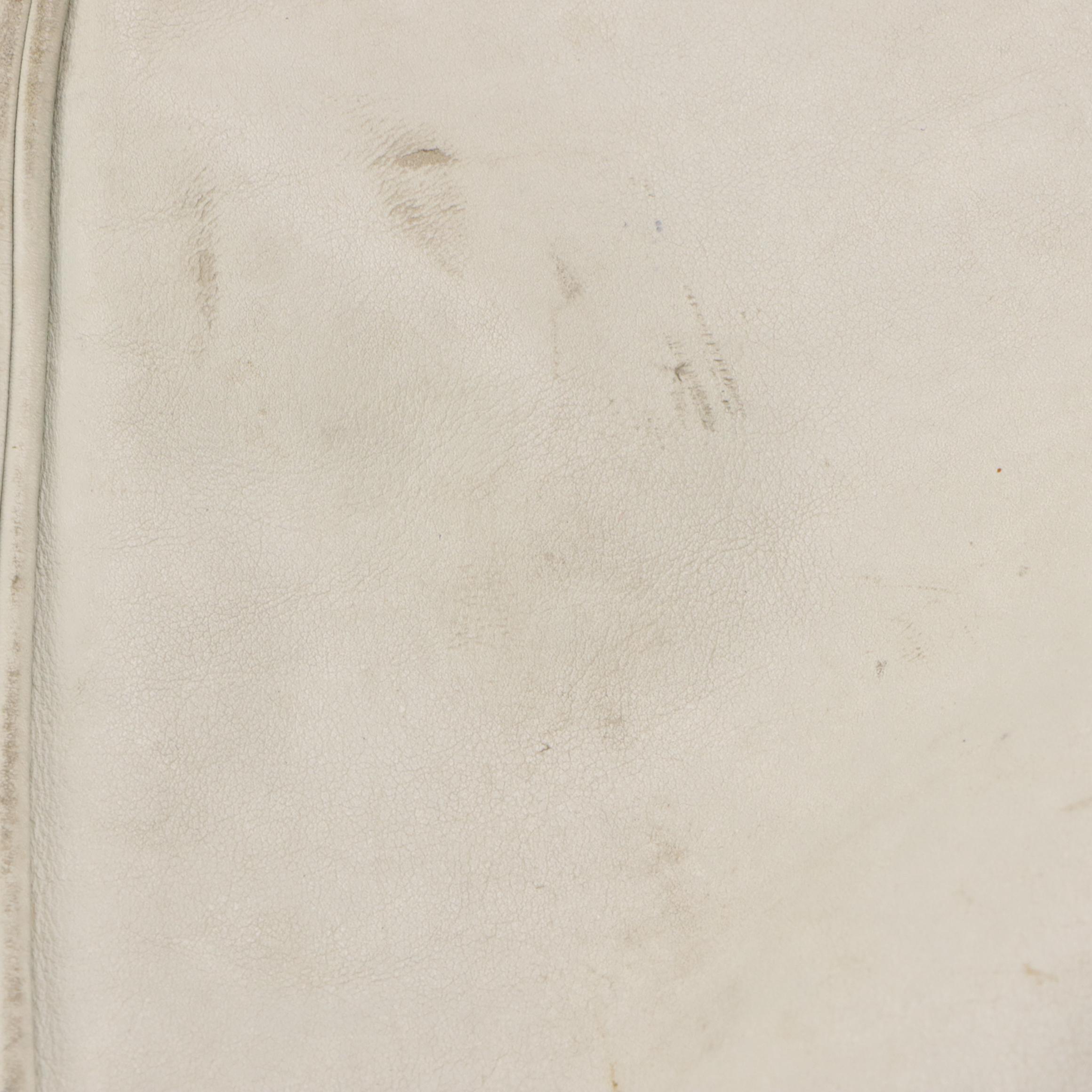 Prada Front-Pocket Shoulder Bag in White Leather with Black Canvas Strap