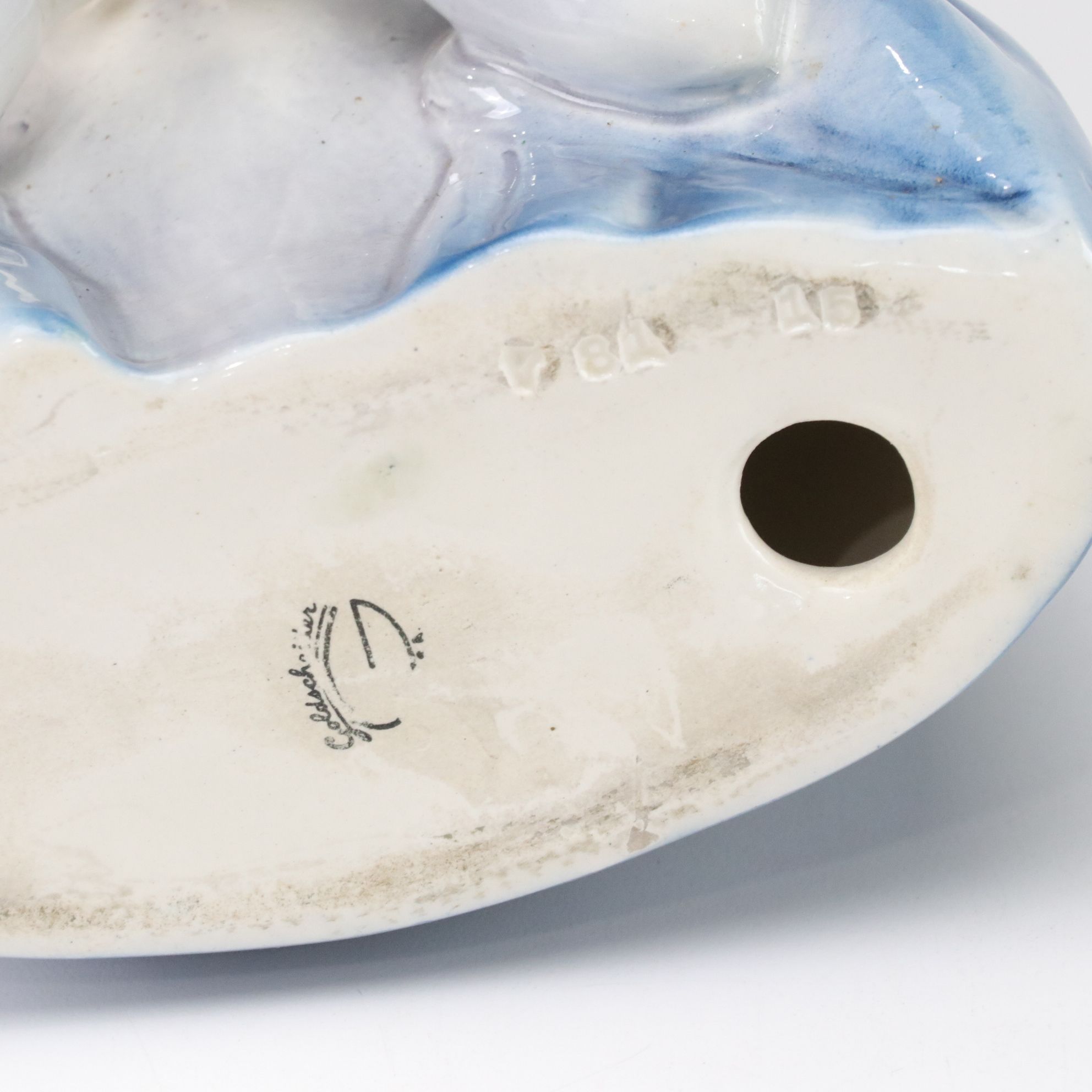 Goldscheider Hand-Painted "Madonna Praying" Porcelain and Chalkware Figurines