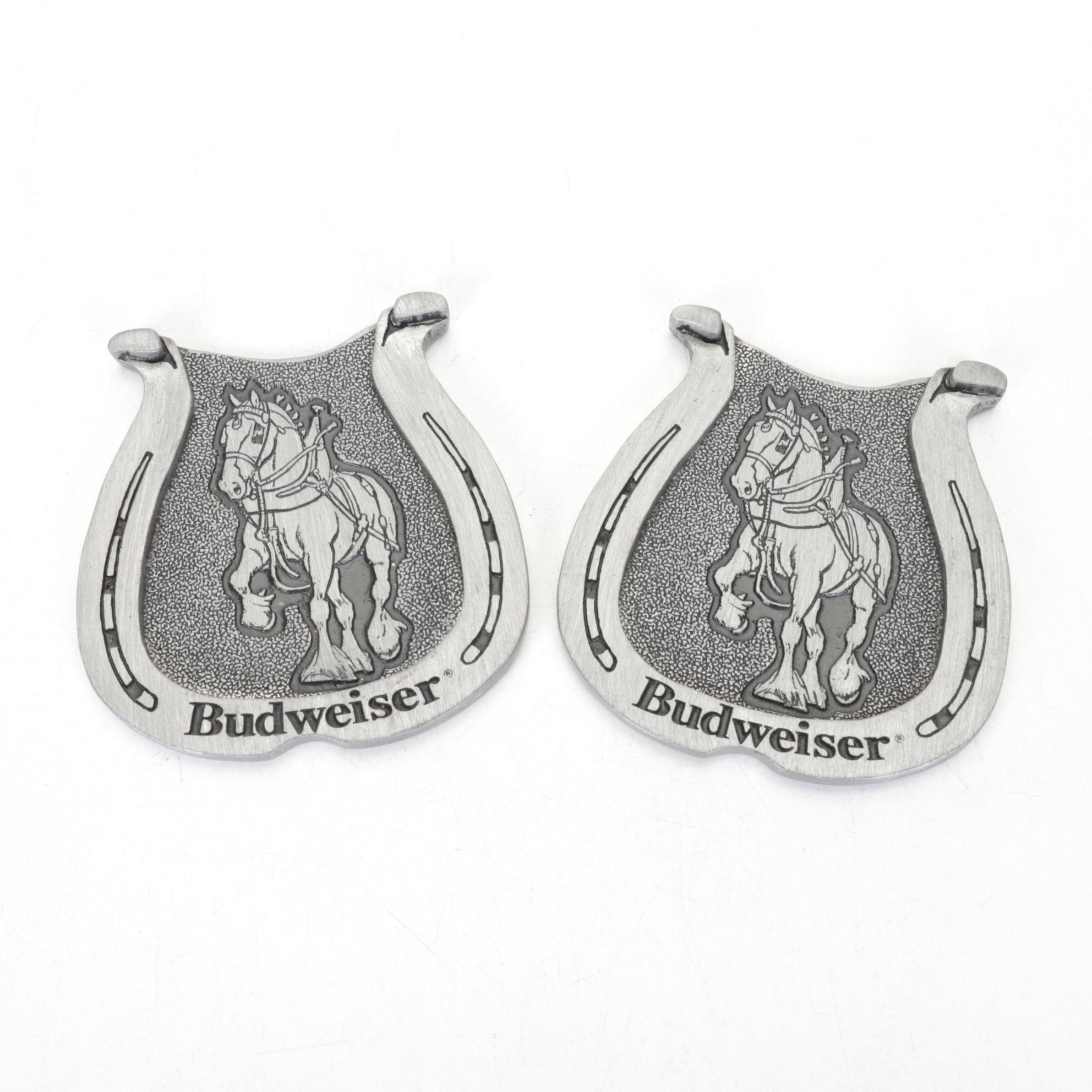Budweiser Coasters and Belt Buckle with Colt Belt Buckle