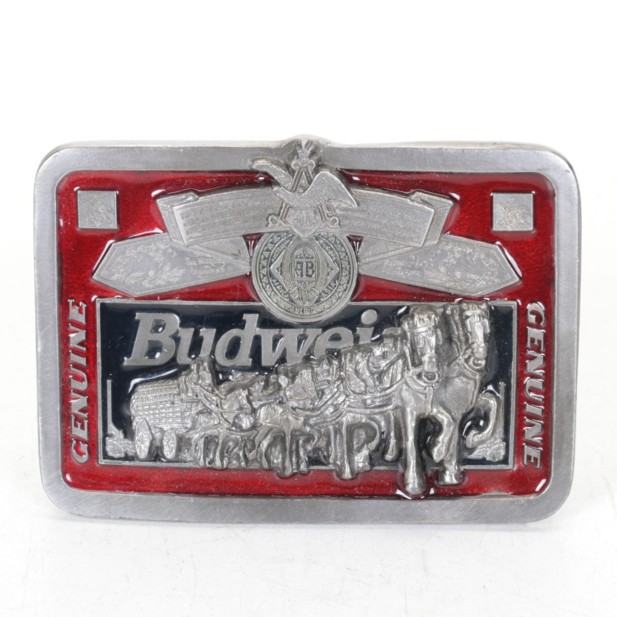 Budweiser Coasters and Belt Buckle with Colt Belt Buckle