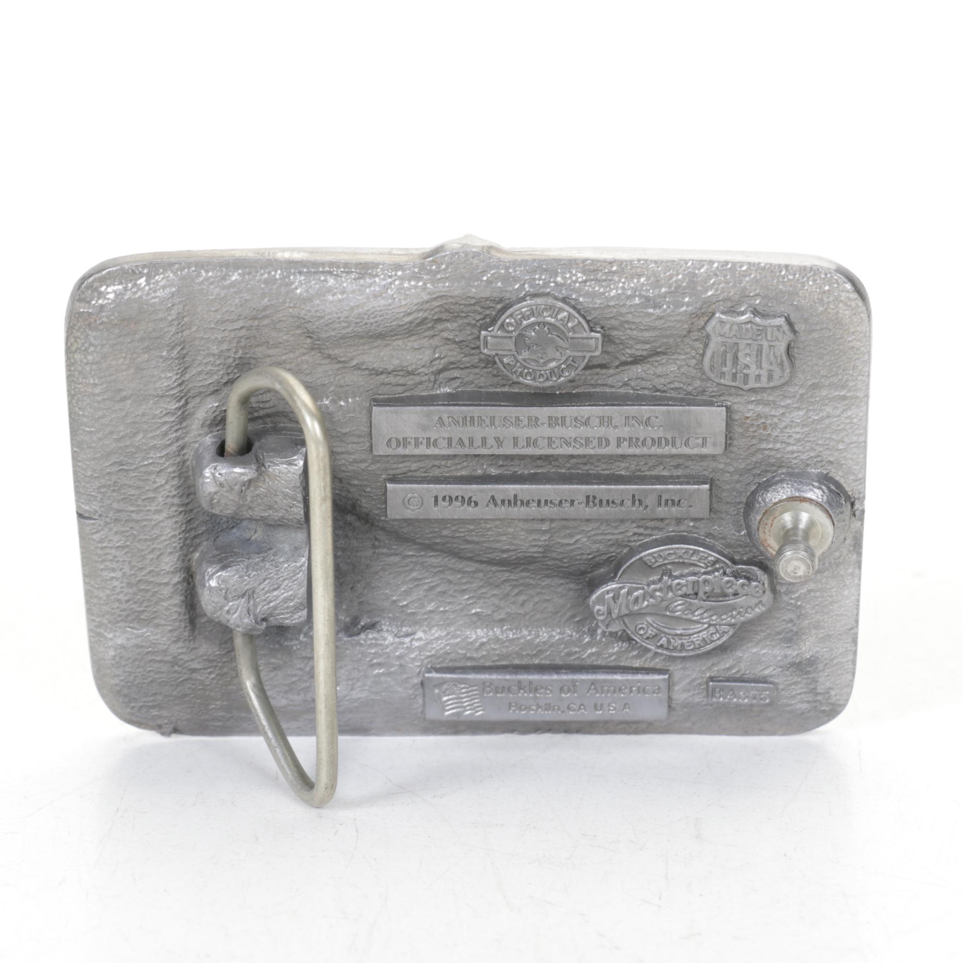 Budweiser Coasters and Belt Buckle with Colt Belt Buckle