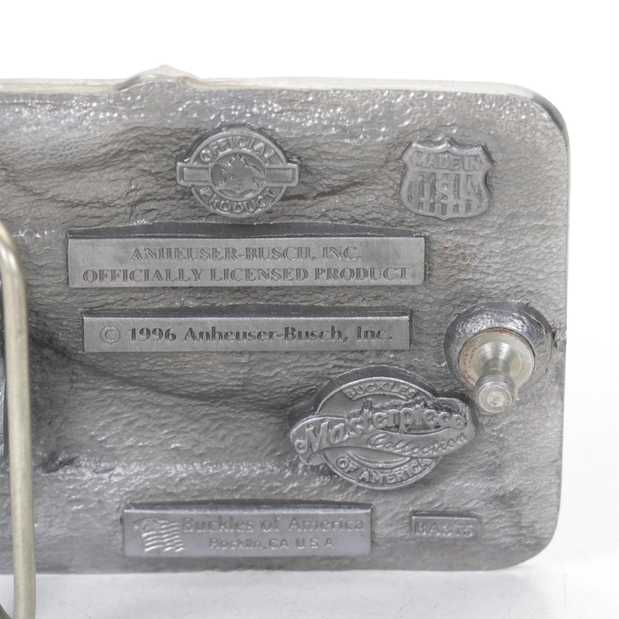 Budweiser Coasters and Belt Buckle with Colt Belt Buckle