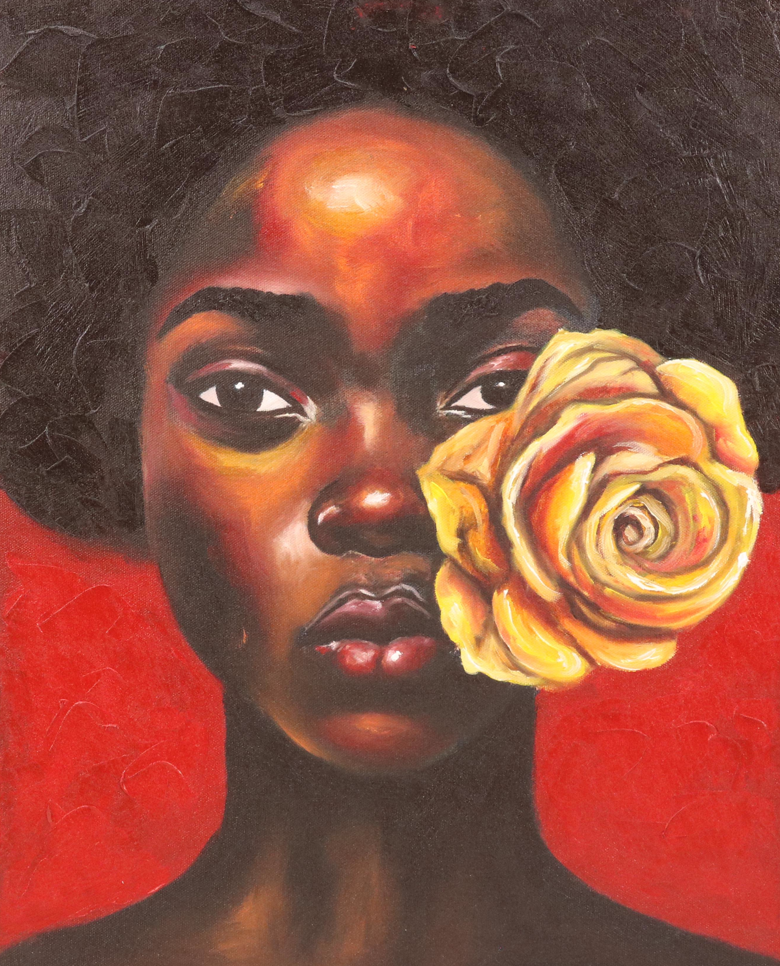 Oluwakemi Omowaire Oil Portrait "Eyes Set On Dawns.," 21st Century