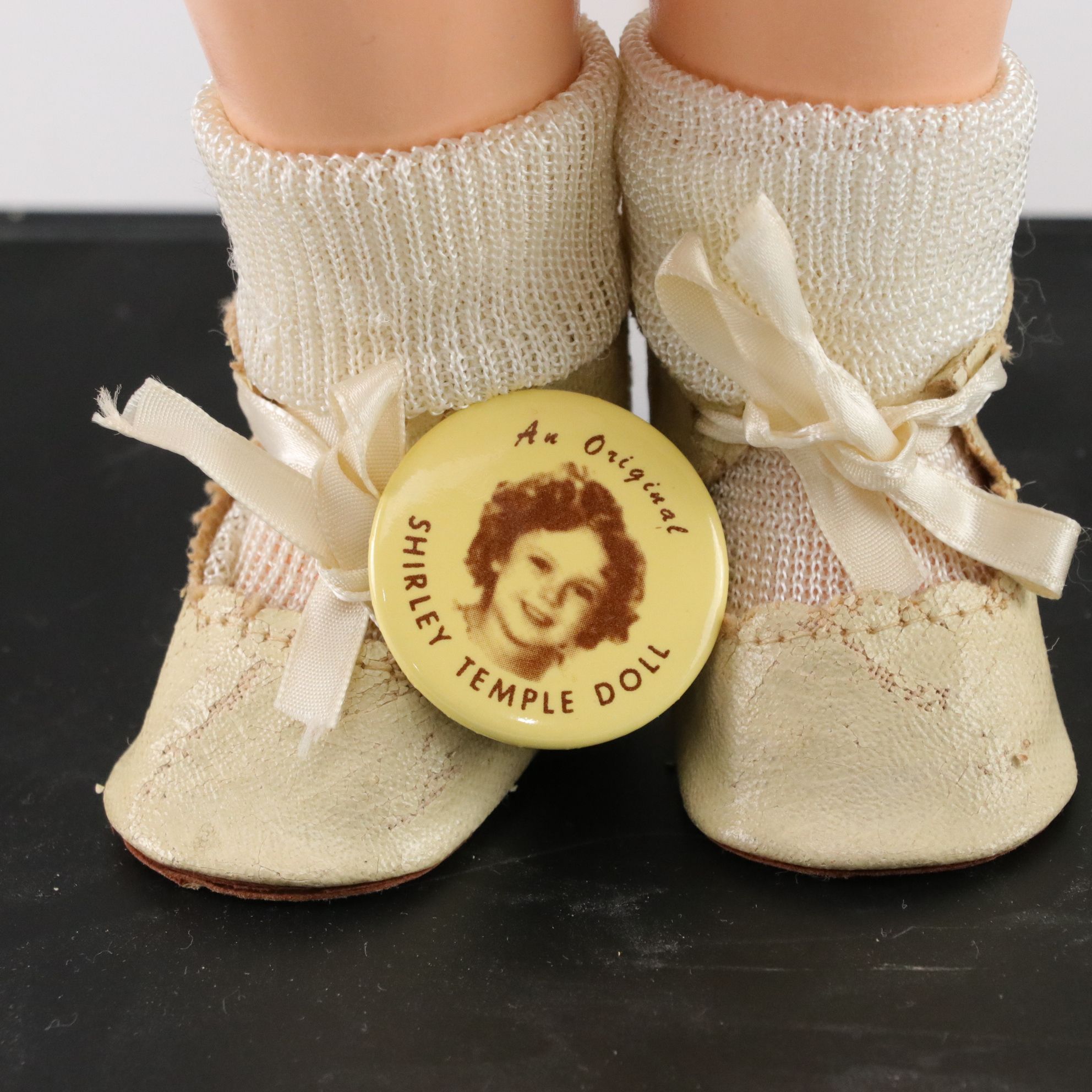 Ideal "Shirley Temple" Composite Doll with Stand, Mid-20th Century