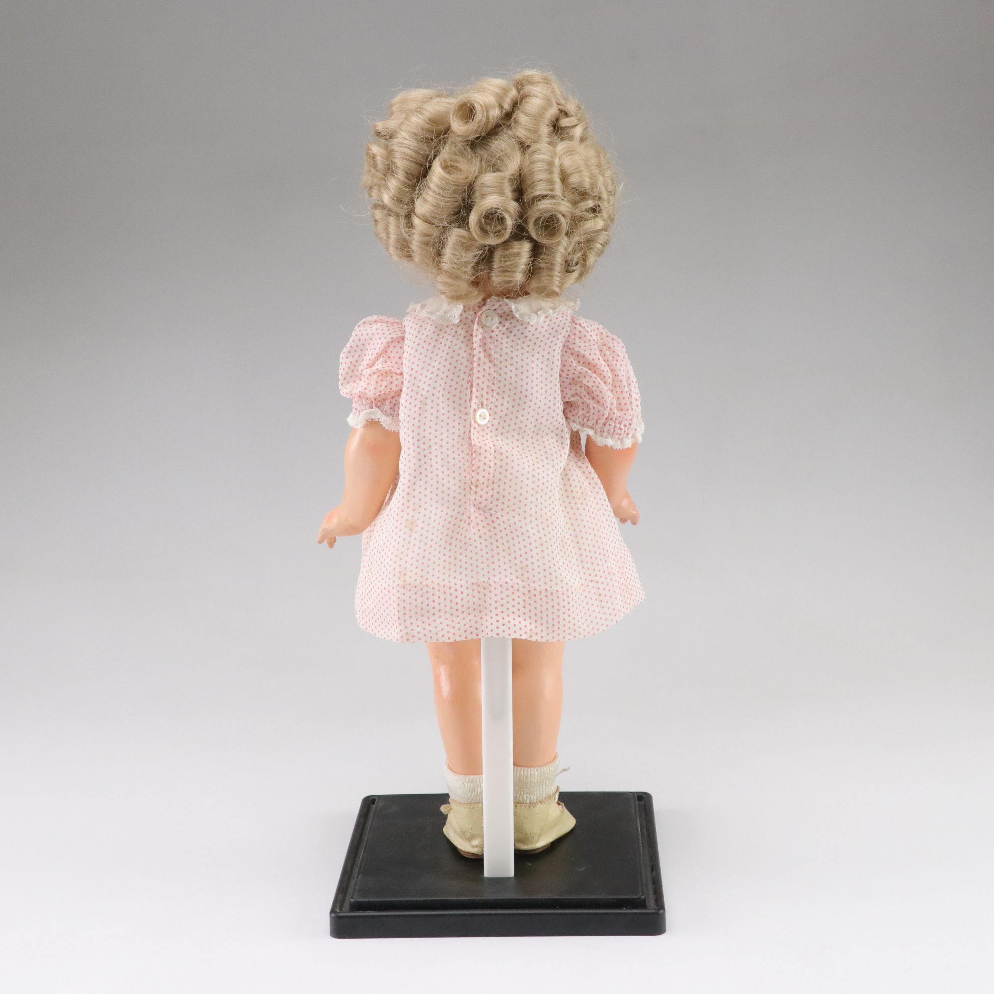Ideal "Shirley Temple" Composite Doll with Stand, Mid-20th Century