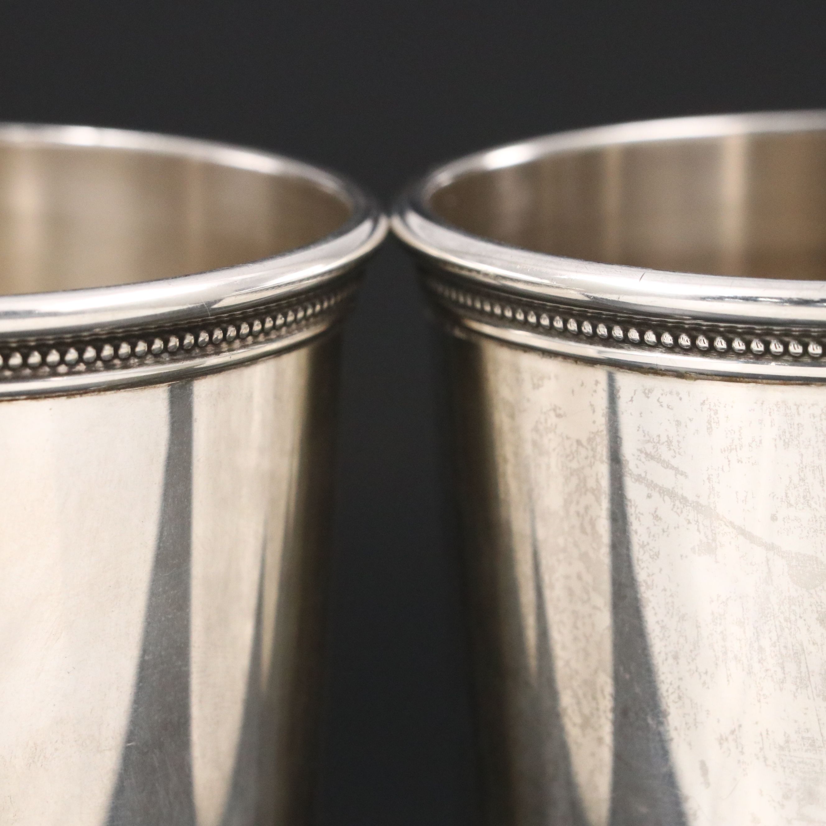 Pair of Mark J. Scearce Lyndon B. Johnson Sterling Silver Julep Cups, 1966